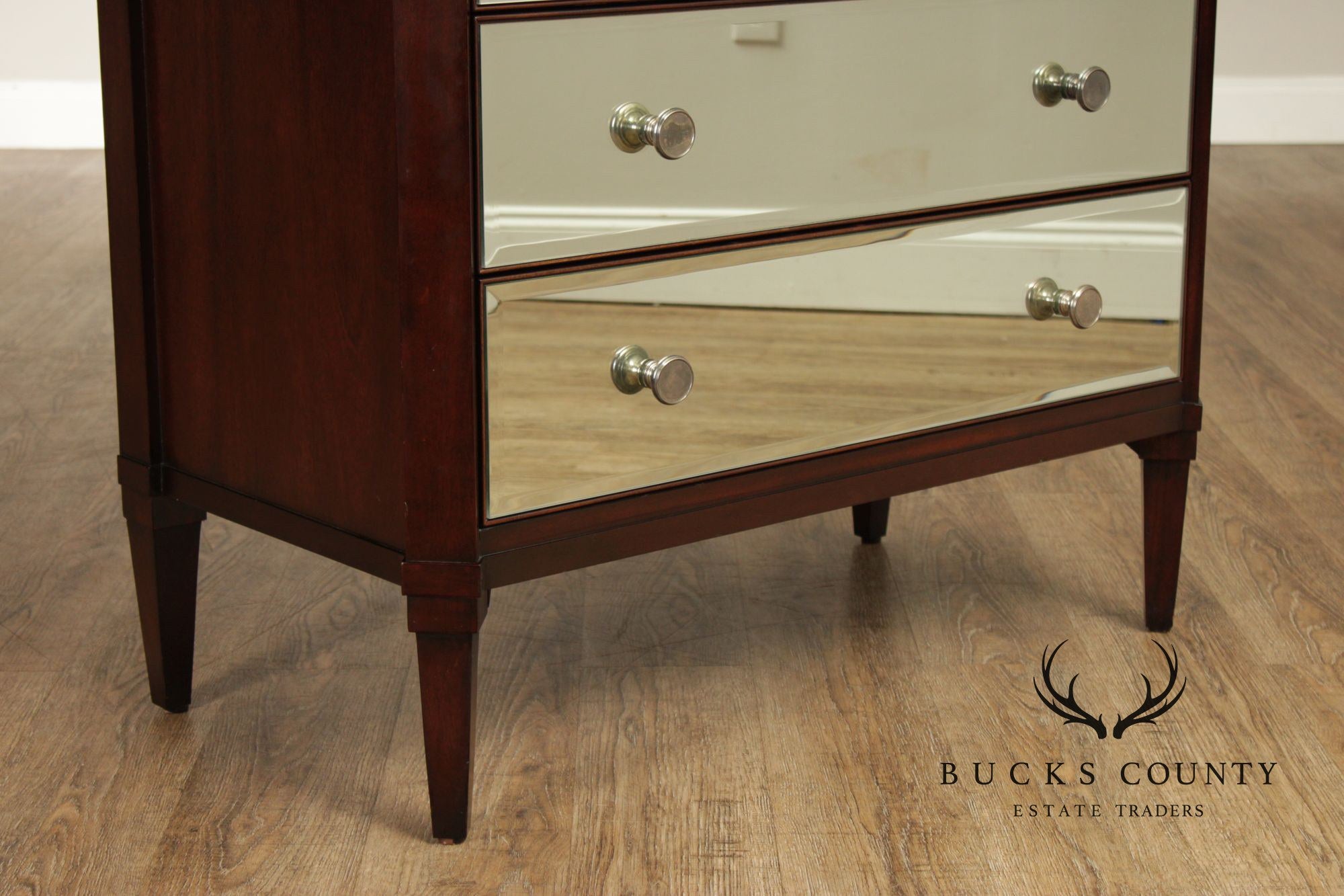 Ethan Allen Hollywood Regency Style Pair of Mirrored Chests
