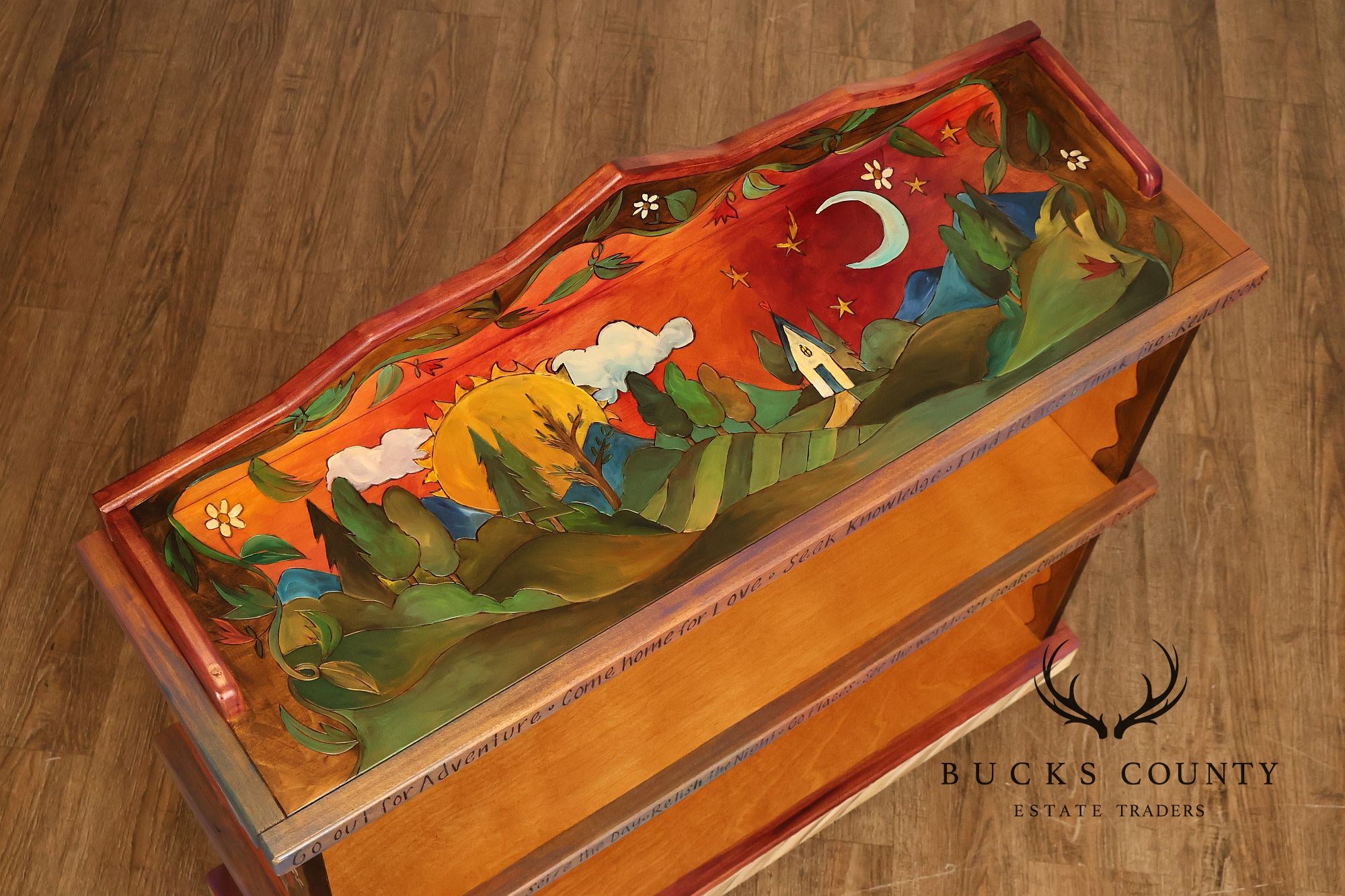 Sticks Artisan Hand Painted Open Bookcase
