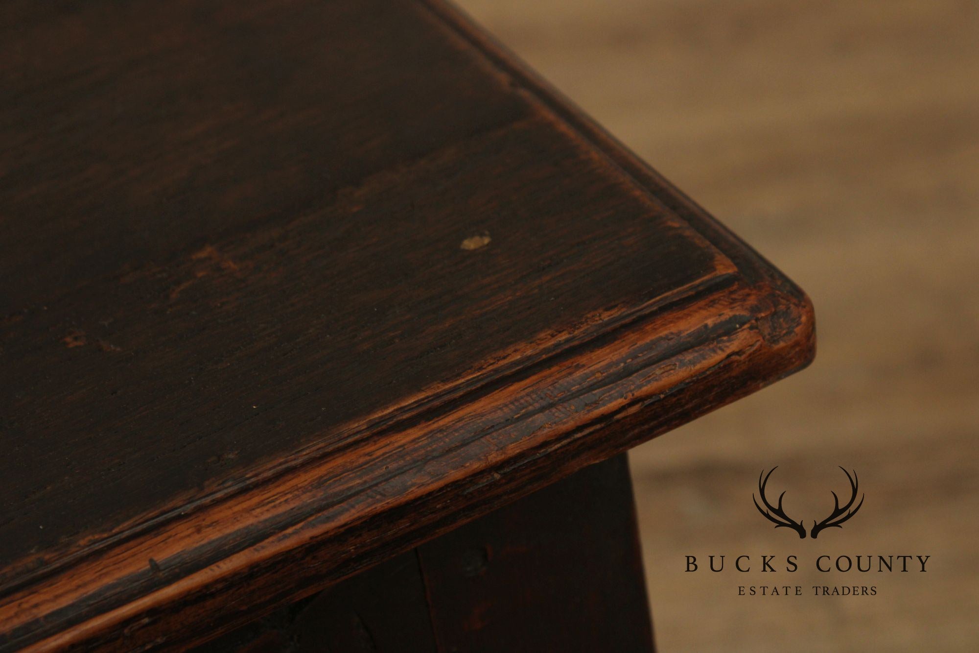 Antique English Carved Oak Joint Stool