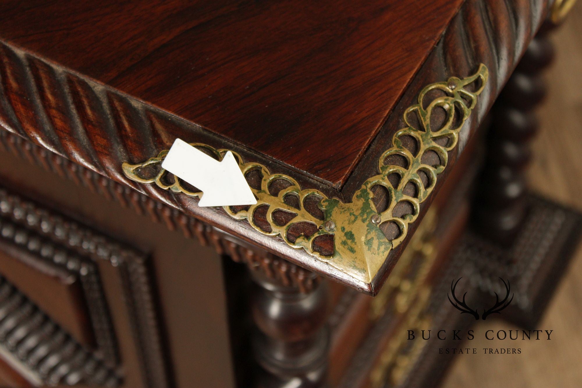 Antique Anglo Indian Carved Executive Desk