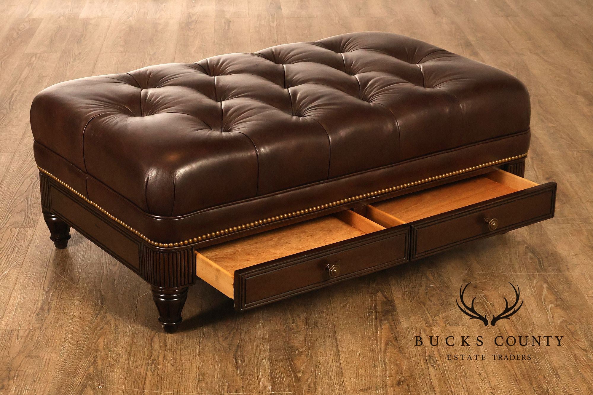 Hancock & Moore Tufted Leather 'Robinson' Cocktail Ottoman