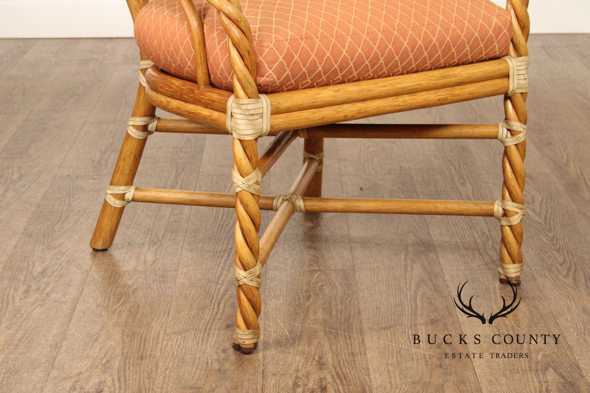 McGuire Set of Four Rattan Armchairs