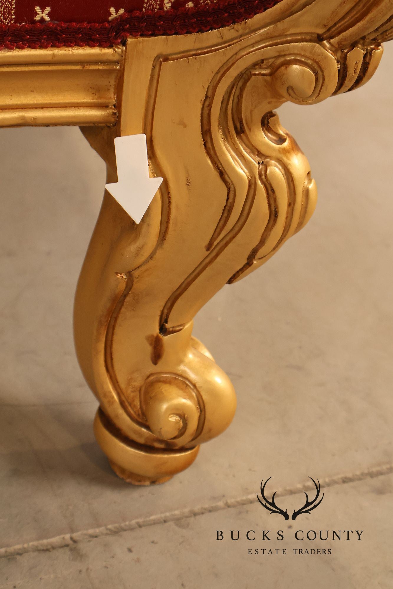Baroque Style Giltwood Tufted Sofa