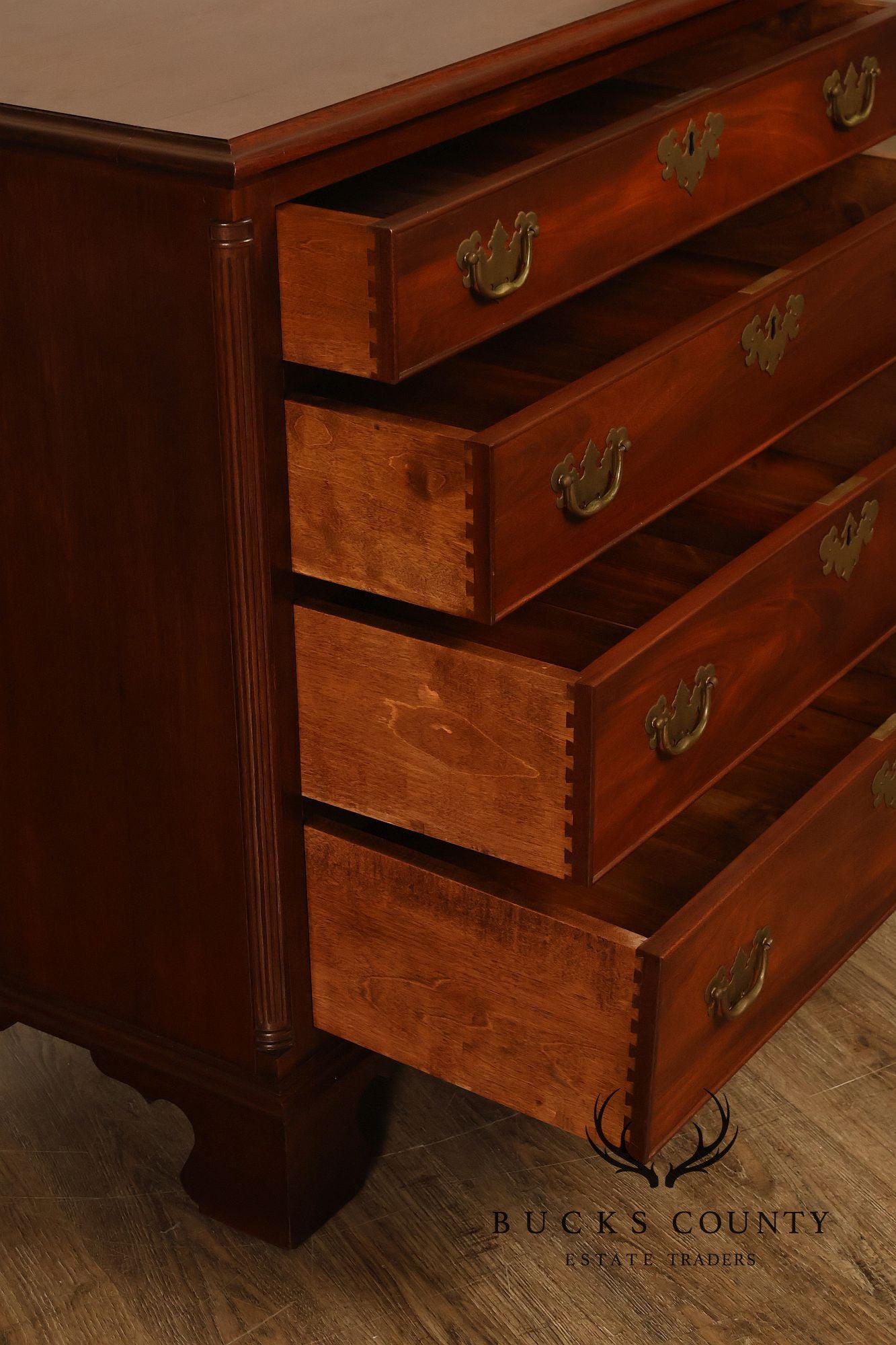 Custom Made 4 Drawer Mahogany Chippendale Style Chest of Drawers