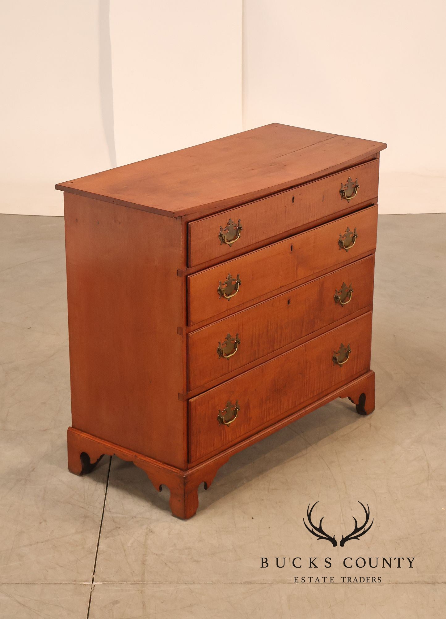 Antique American Chippendale Tiger Maple Chest