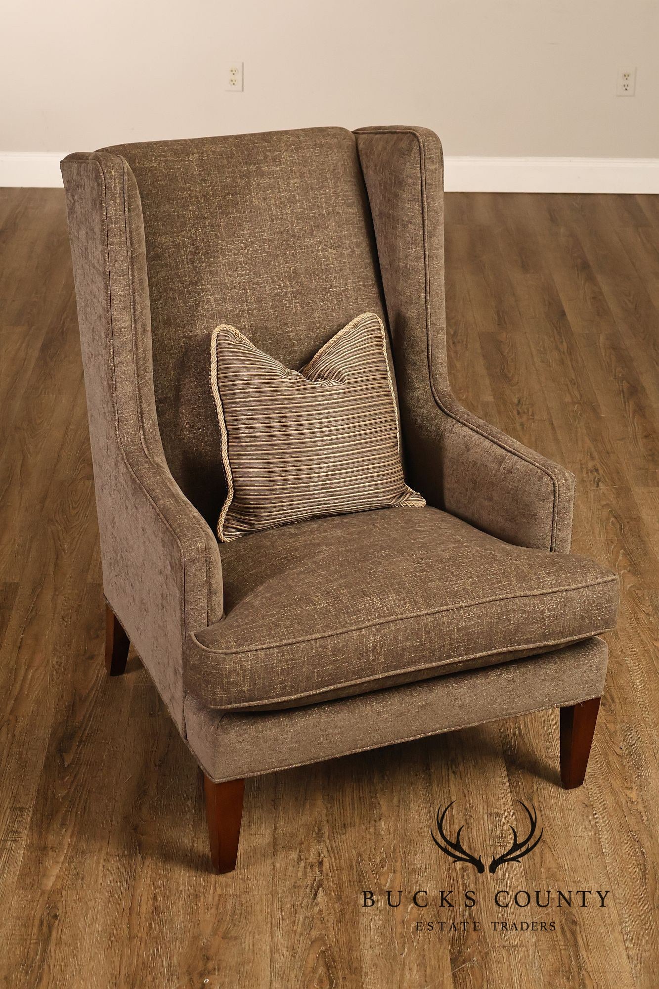 Hickory White Transitional Style Pair of High Back Wing Chairs