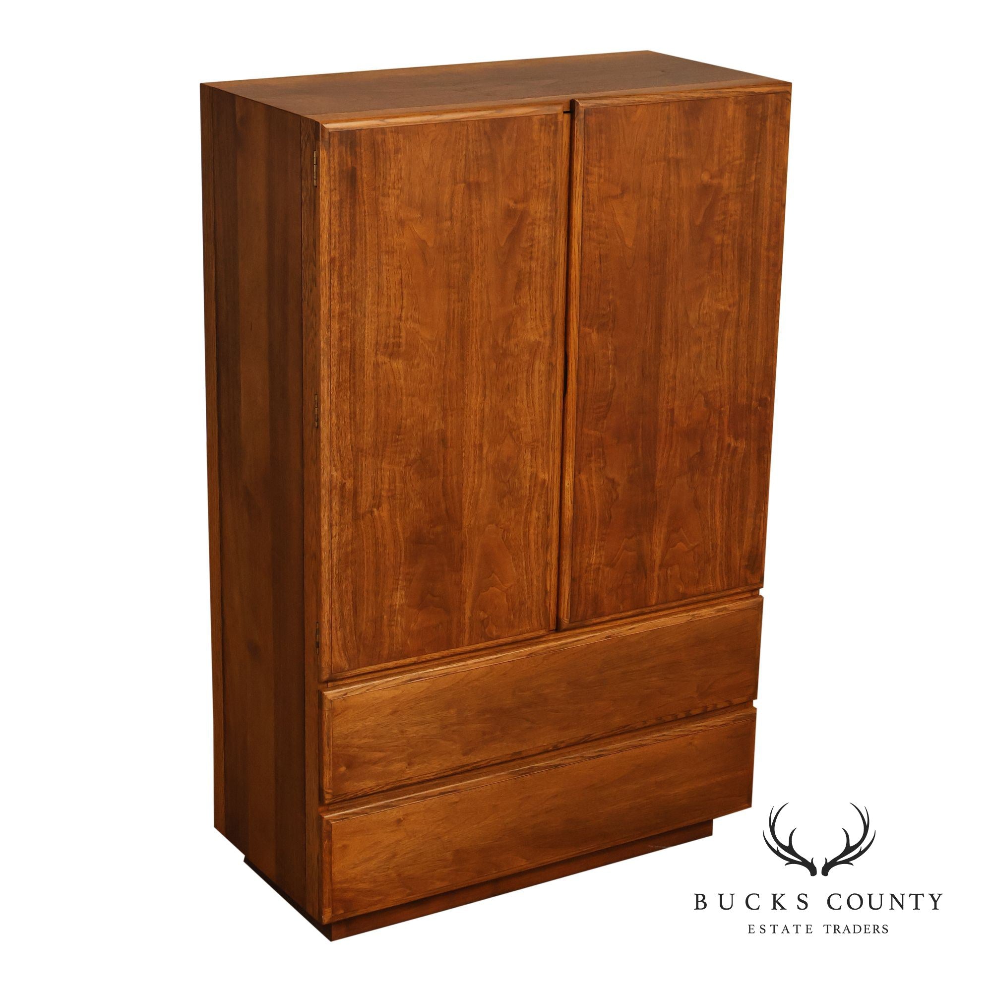 Lane Mid Century Modern Walnut Gentleman's Chest Armoire
