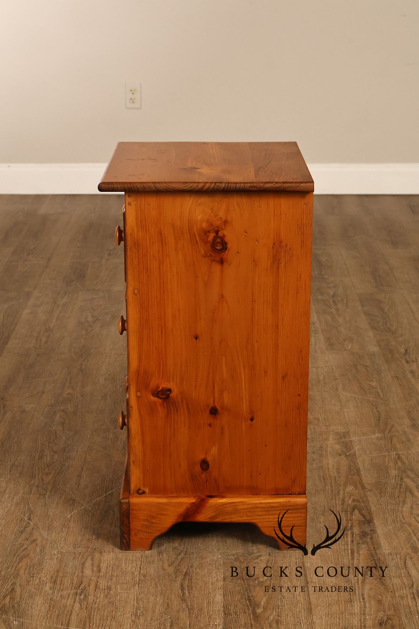 Rustic Pine Four-Drawer Nightstand