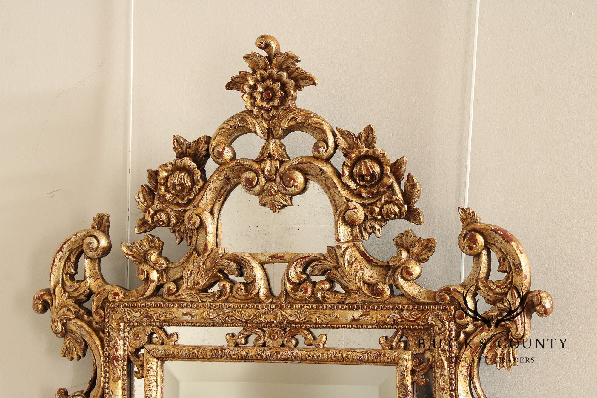 John Richard Italian Rococo Style Giltwood Carved Wall Mirror