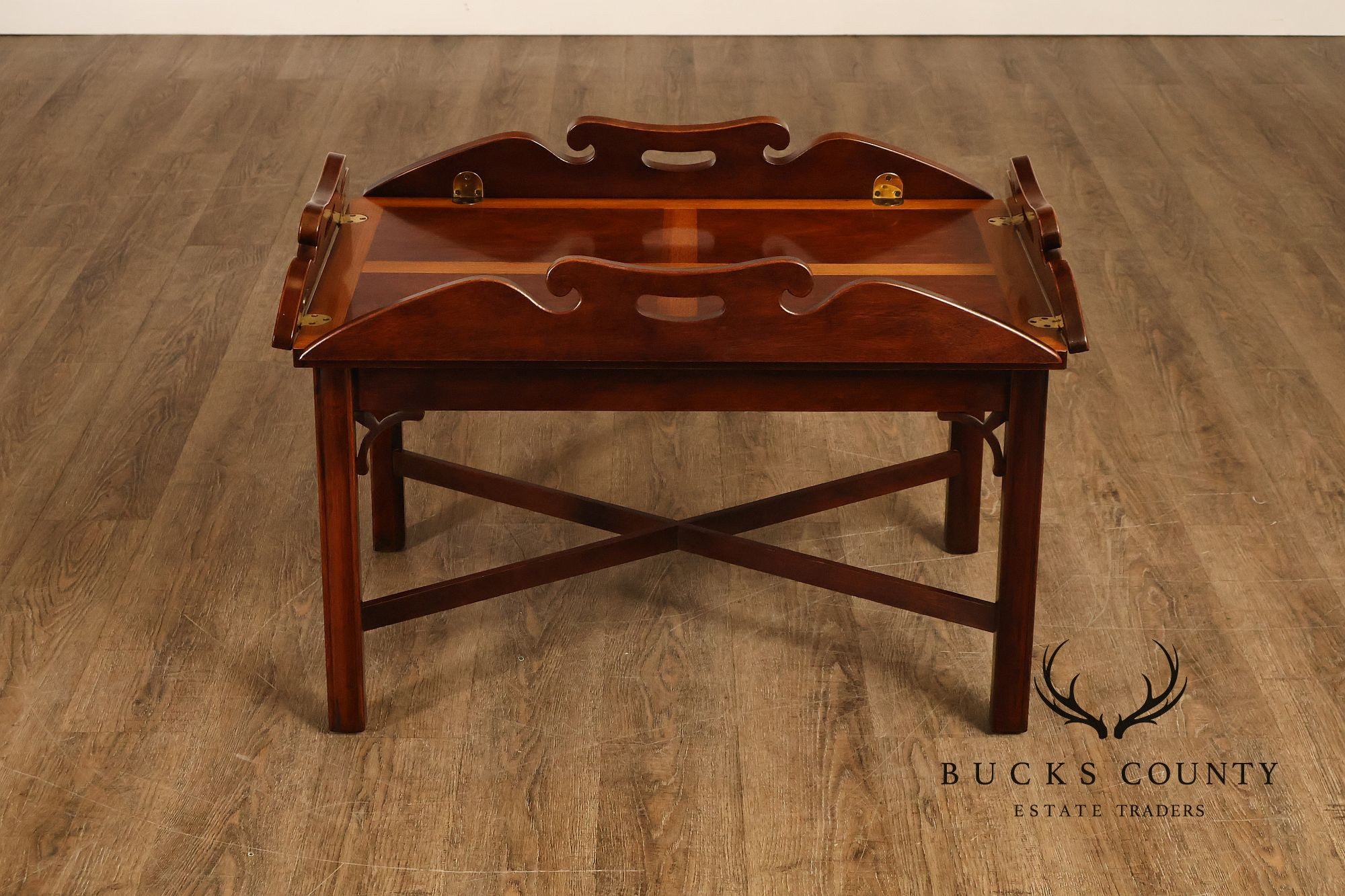 Chippendale Style Mahogany Butler's Tray Table