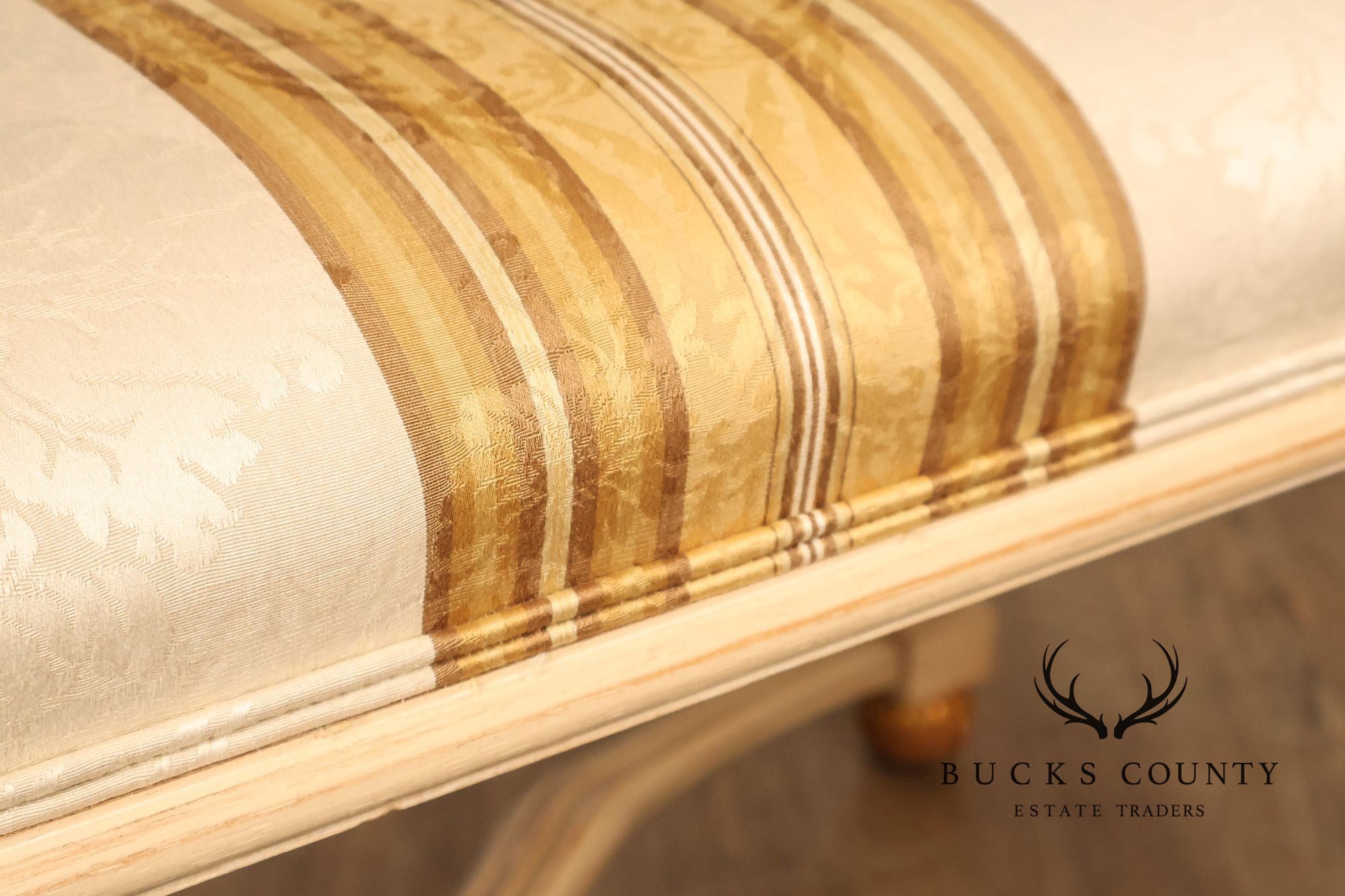 Decorative Crafts Inc. Italian Renaissance Style Partial Giltwood Painted Window Bench