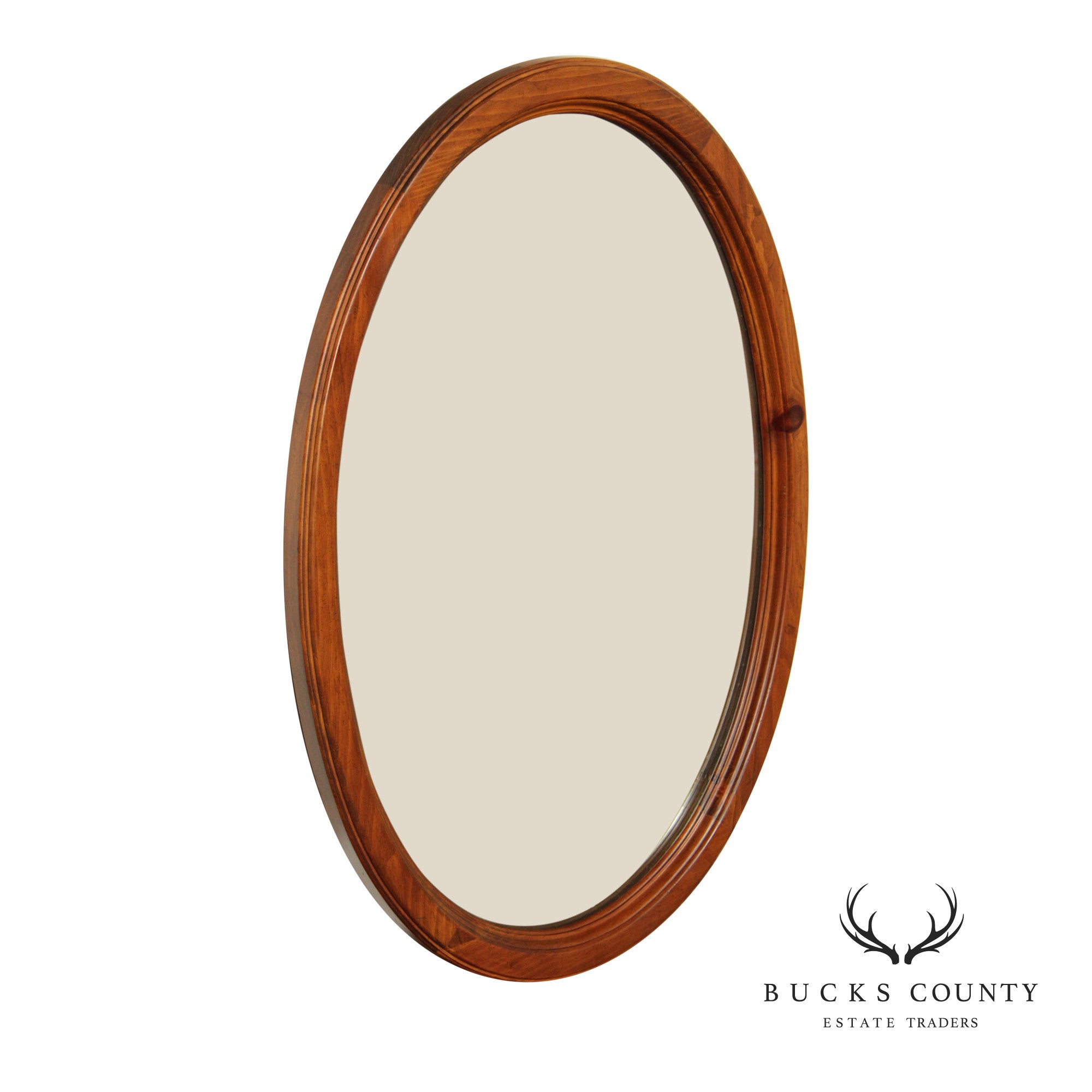 Ethan Allen Vintage Oval Pine Wall Mirror