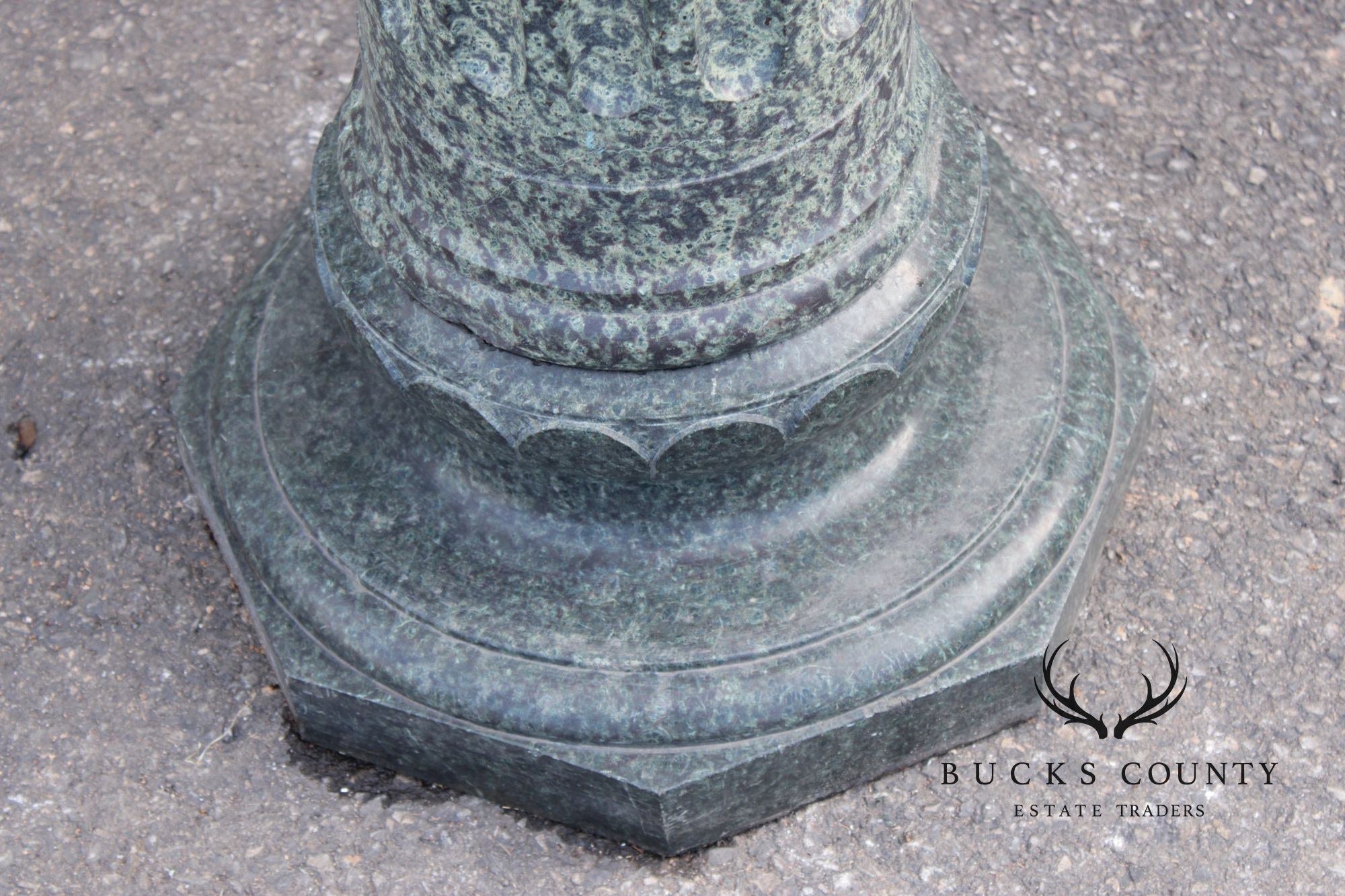 Vintage Carved Granite Pedestal Column