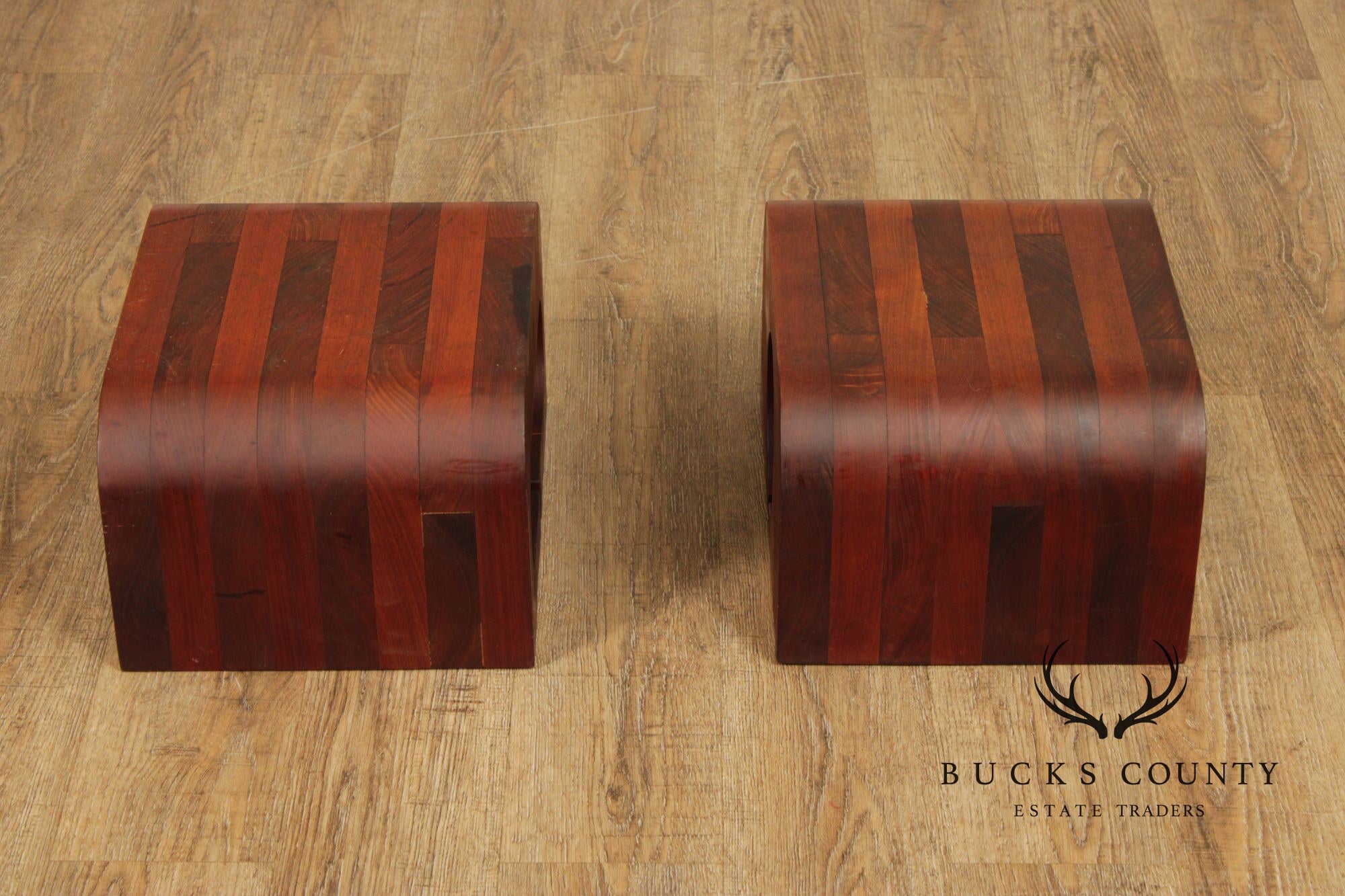 Mid Century Modern Pair of Rosewood Speaker Stands