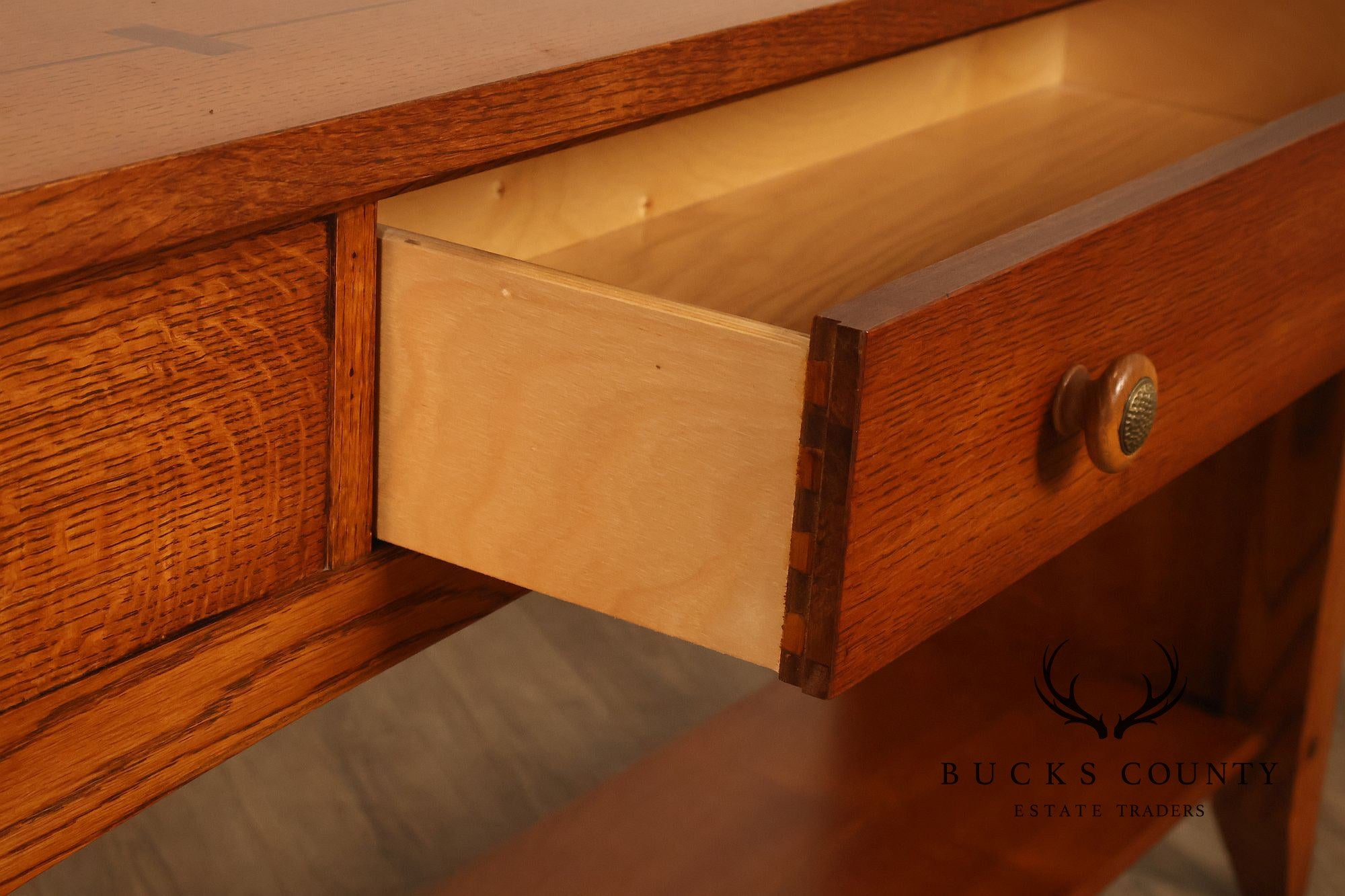 Thomasville Impressions Mission Style Oak Sofa Console Table