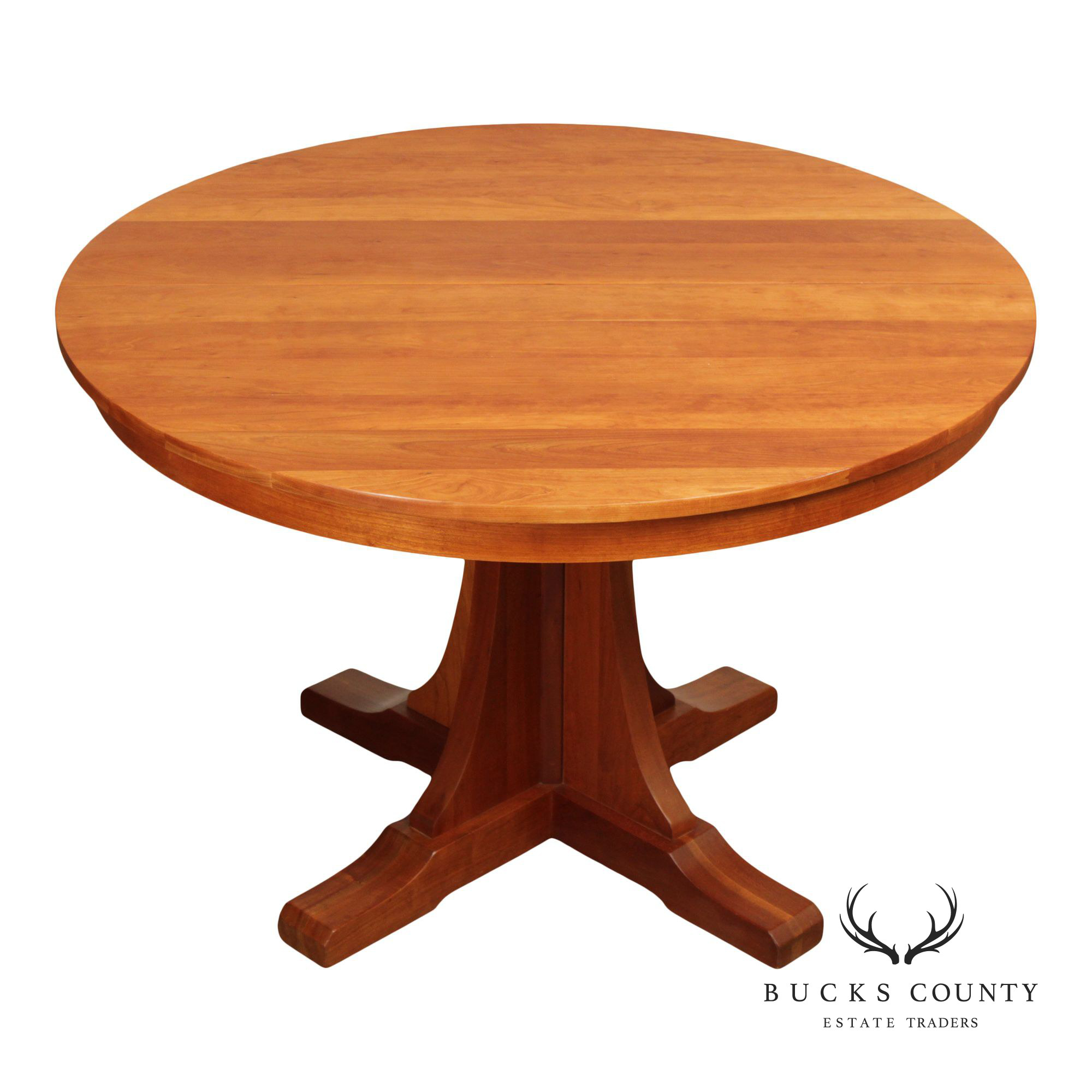 Stickley Mission Collection Round Cherry Expandable Dining Table