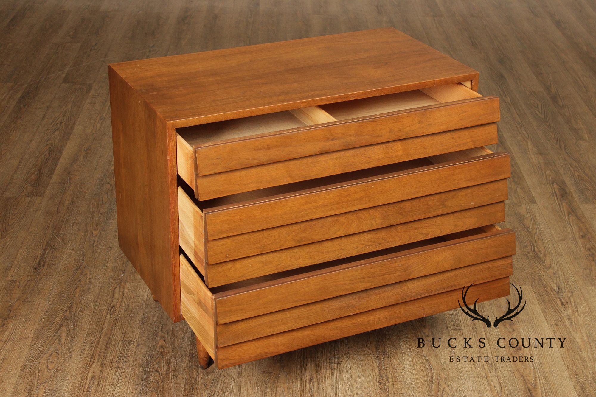 Merton Gershun For American Of Martinsville Mid-Century Modern Walnut Louvered Dresser Chest