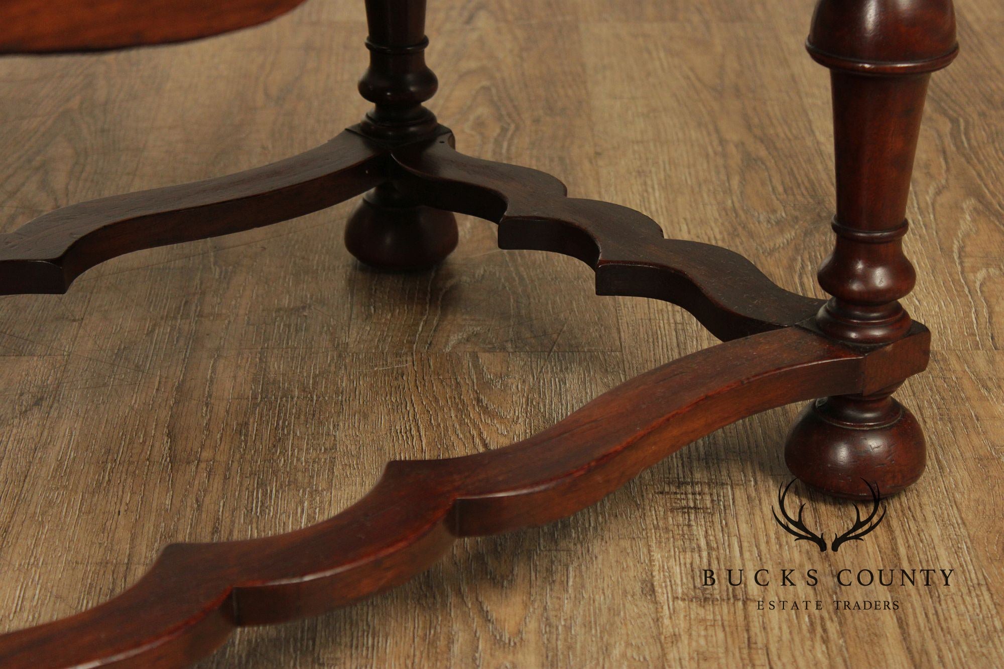 William & Mary Style Antique Carved Mahogany Bench