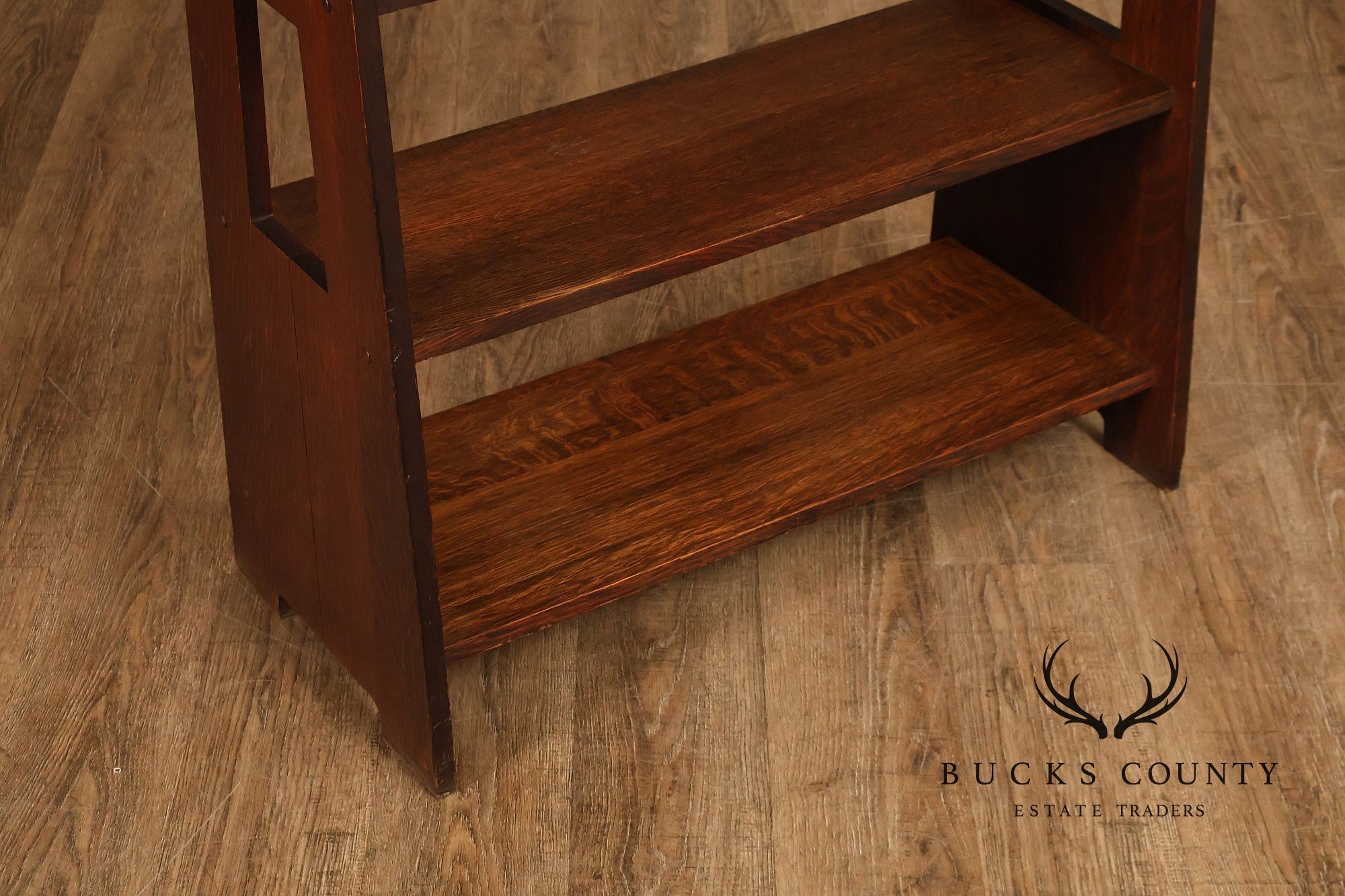 Antique Grand Rapids Arts And Crafts Oak Magazine Stand