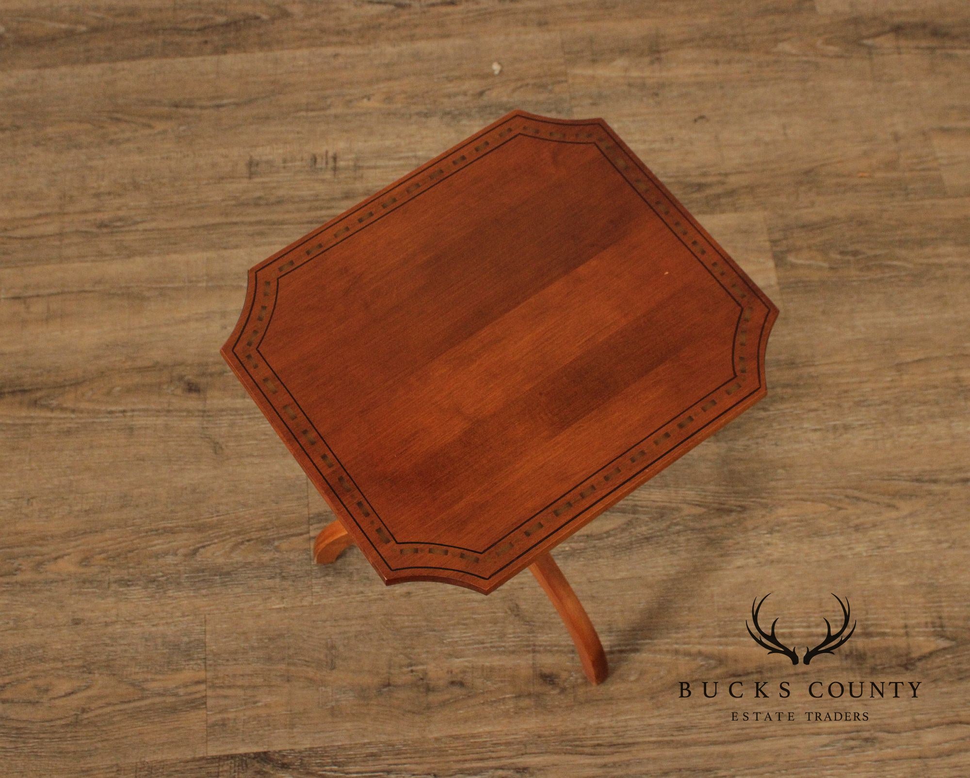 L. Hitchcock Stenciled Maple Small SideTable