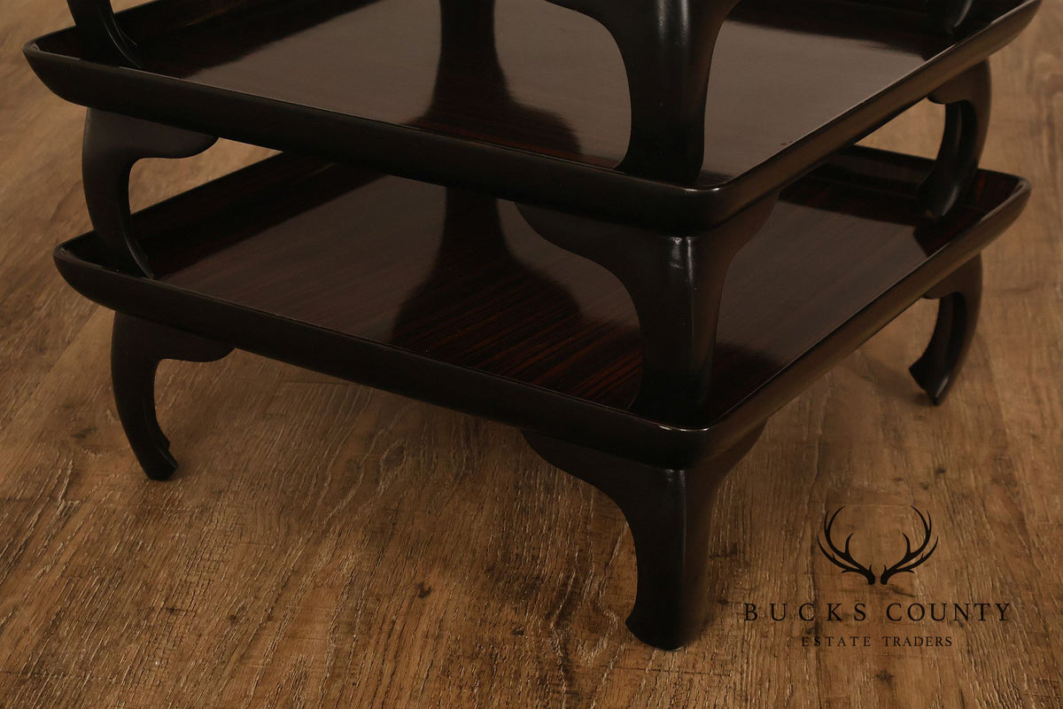 Ming Style Tiered Macassar Ebony Stacking Side Tables