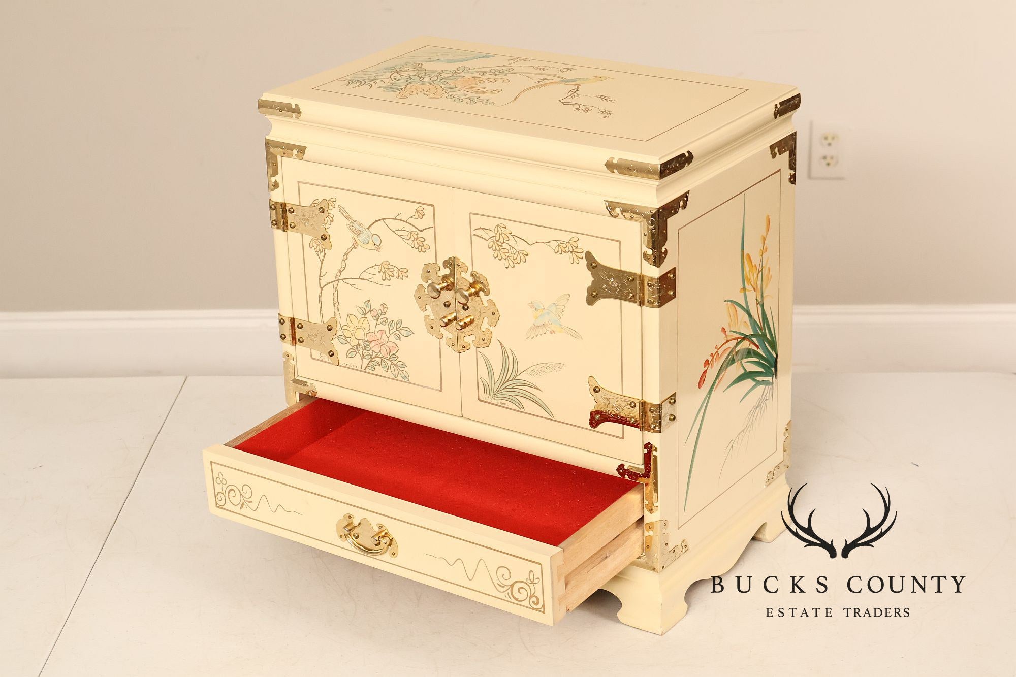 Painted Chinoiserie Style Jewelry Chest