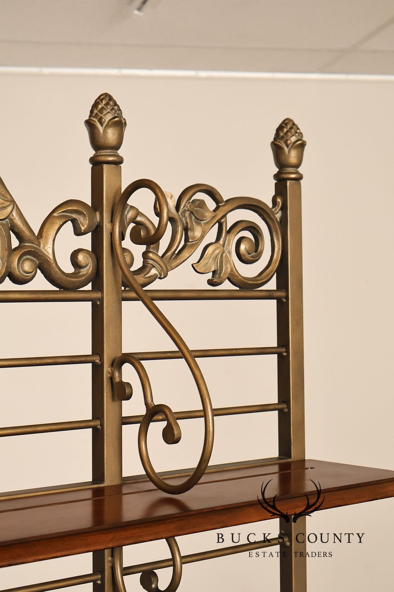Drexel Heritage French Provincial Sideboard With Metal Scroll Baker's Rack