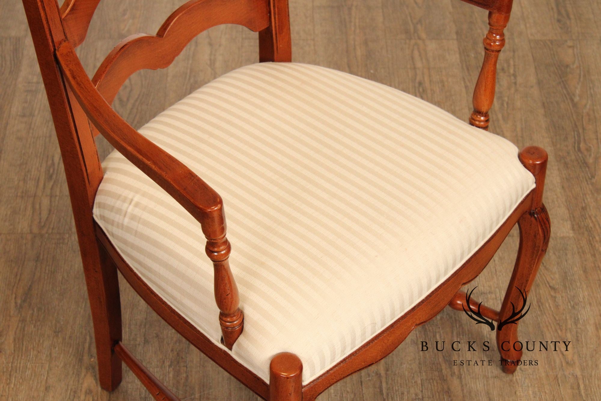 Quality Set Of Eight Italian Ladderback Dining Chairs
