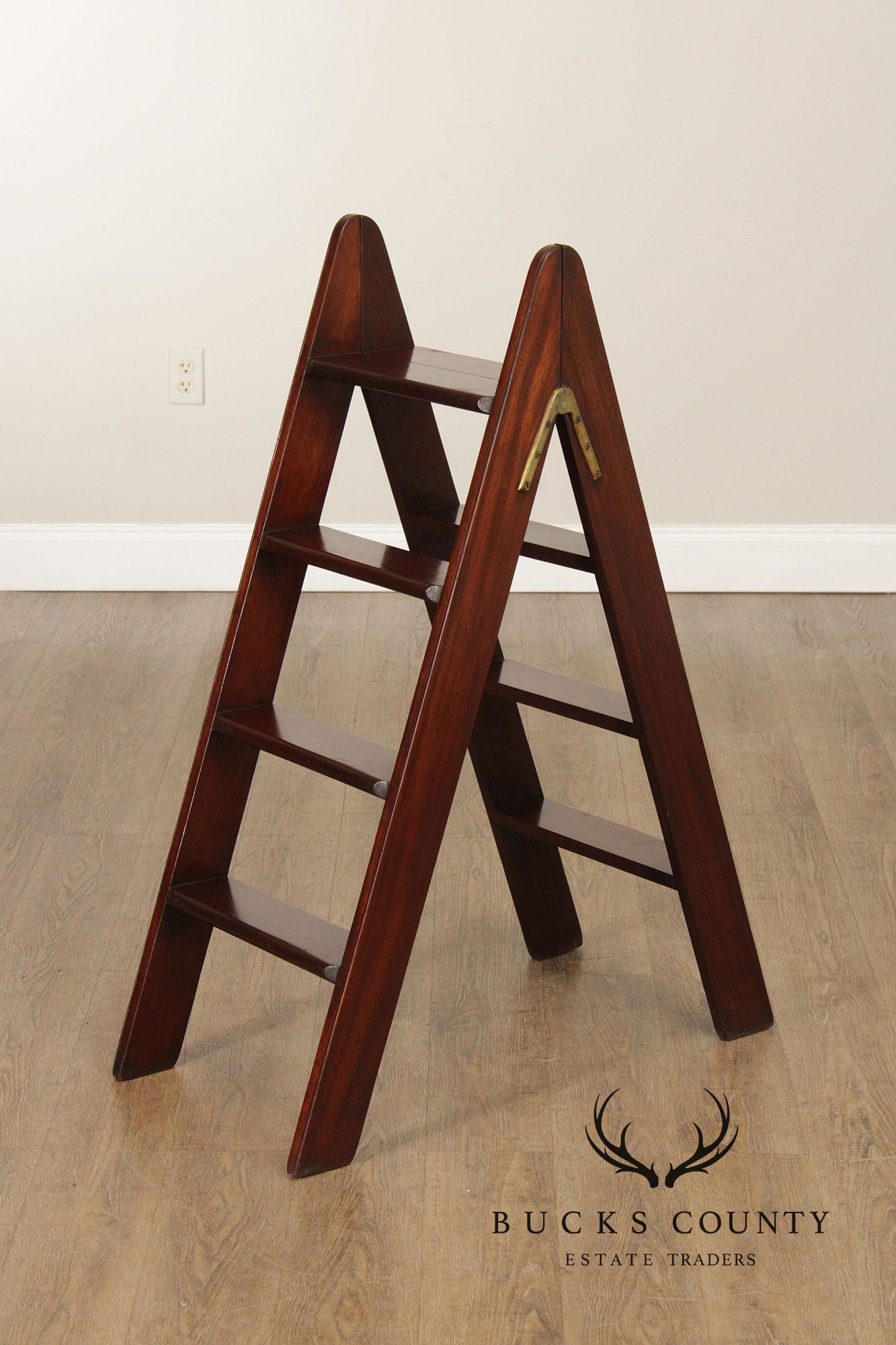 English Mahogany Library Ladder