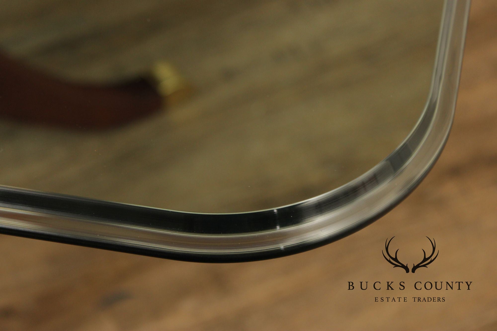 Georgian Style Mahogany Double Pedestal Glass Top Dining Table