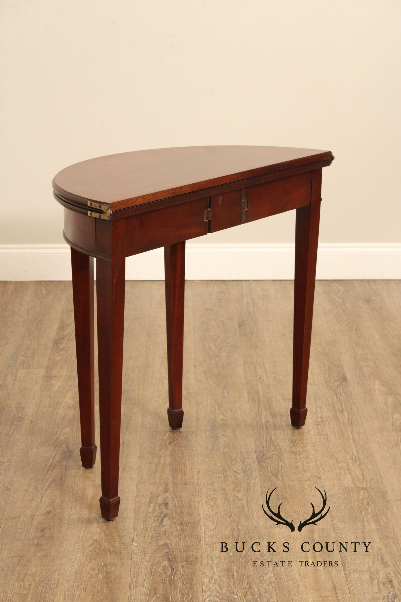 Federal Style Flip-Top Mahogany Demilune Game Table