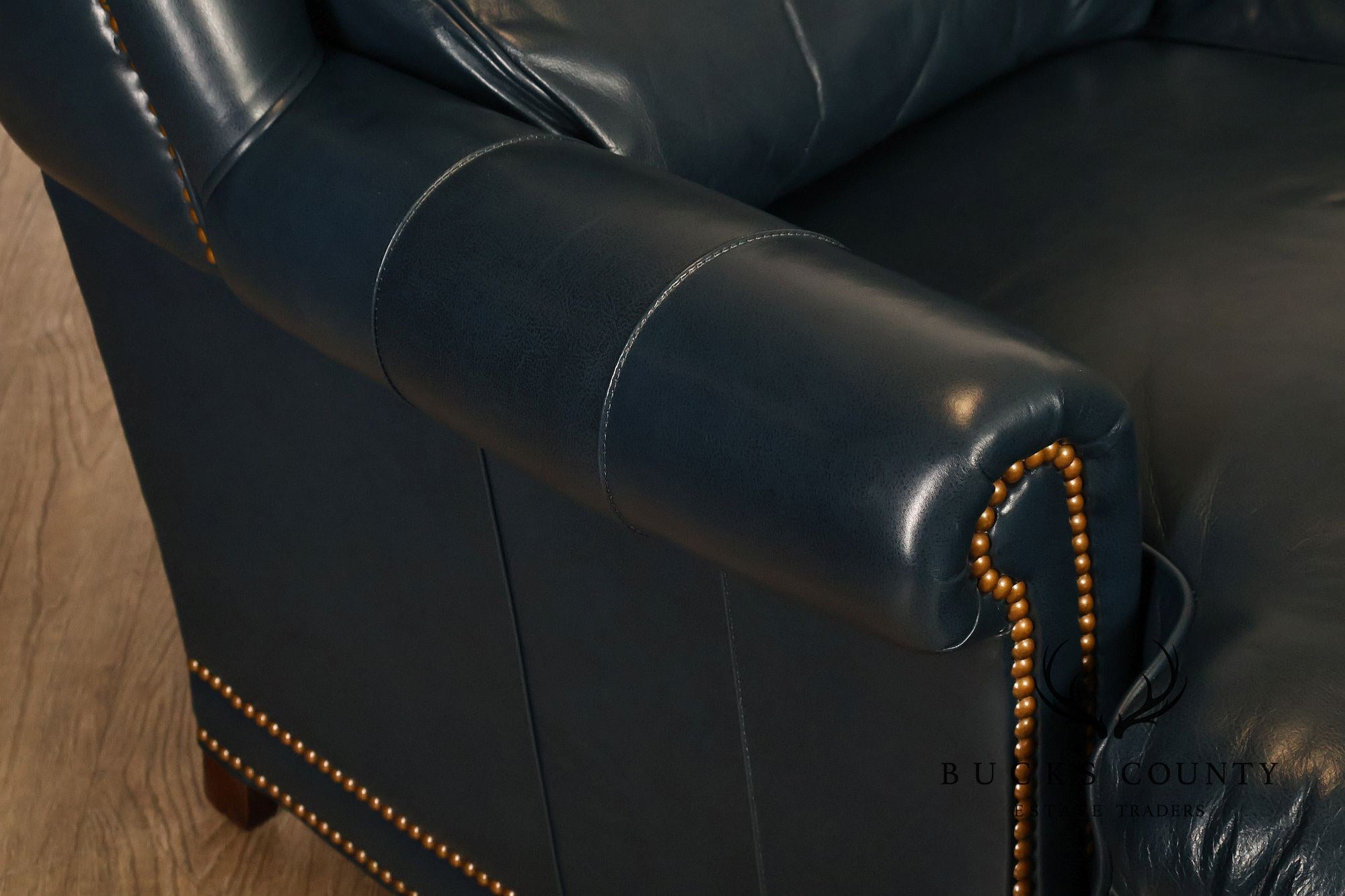 Hancock & Moore Blue Leather 'Austin' Sofa