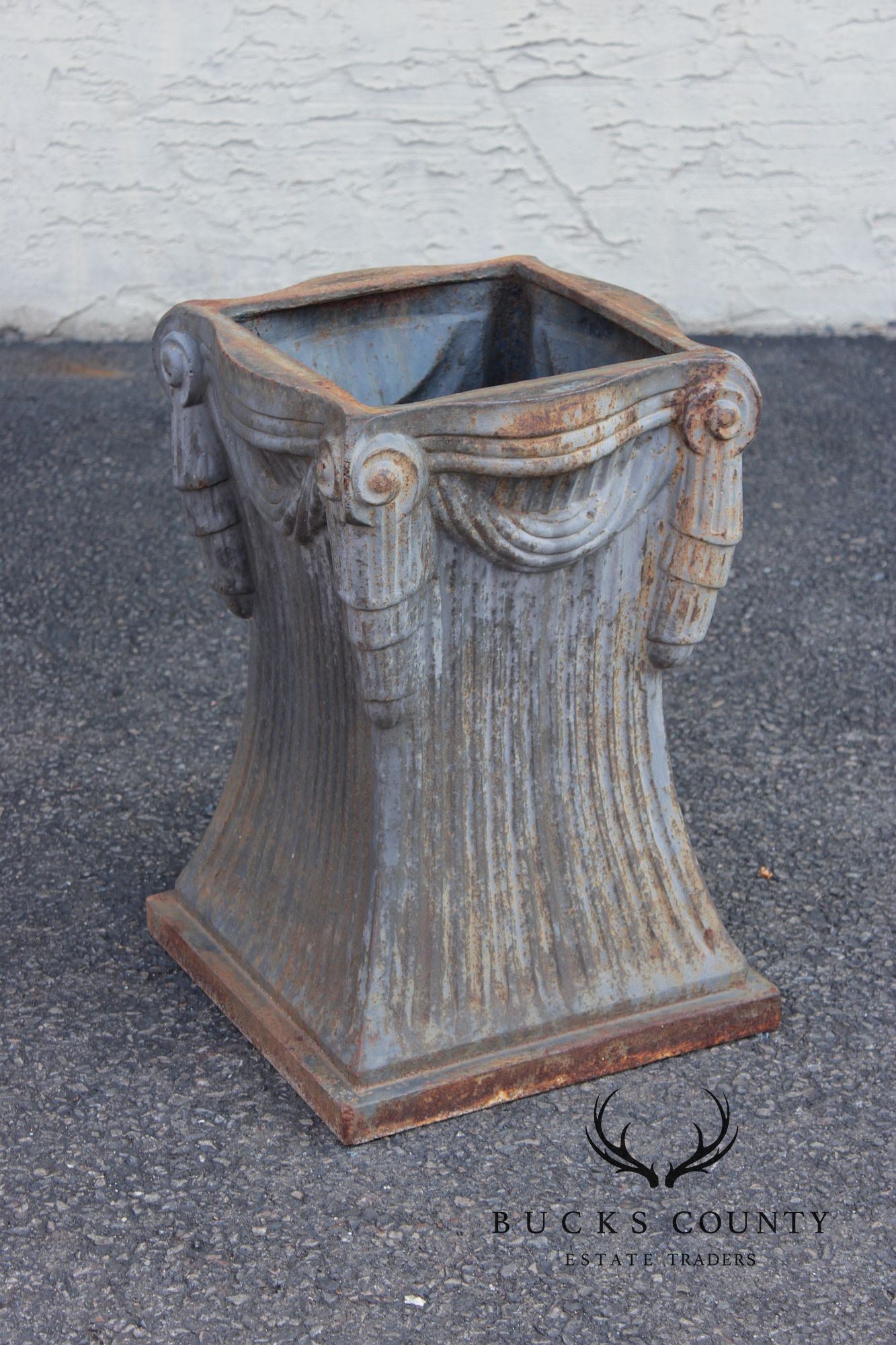 Vintage Pair of Cast Iron Garden Pedestals