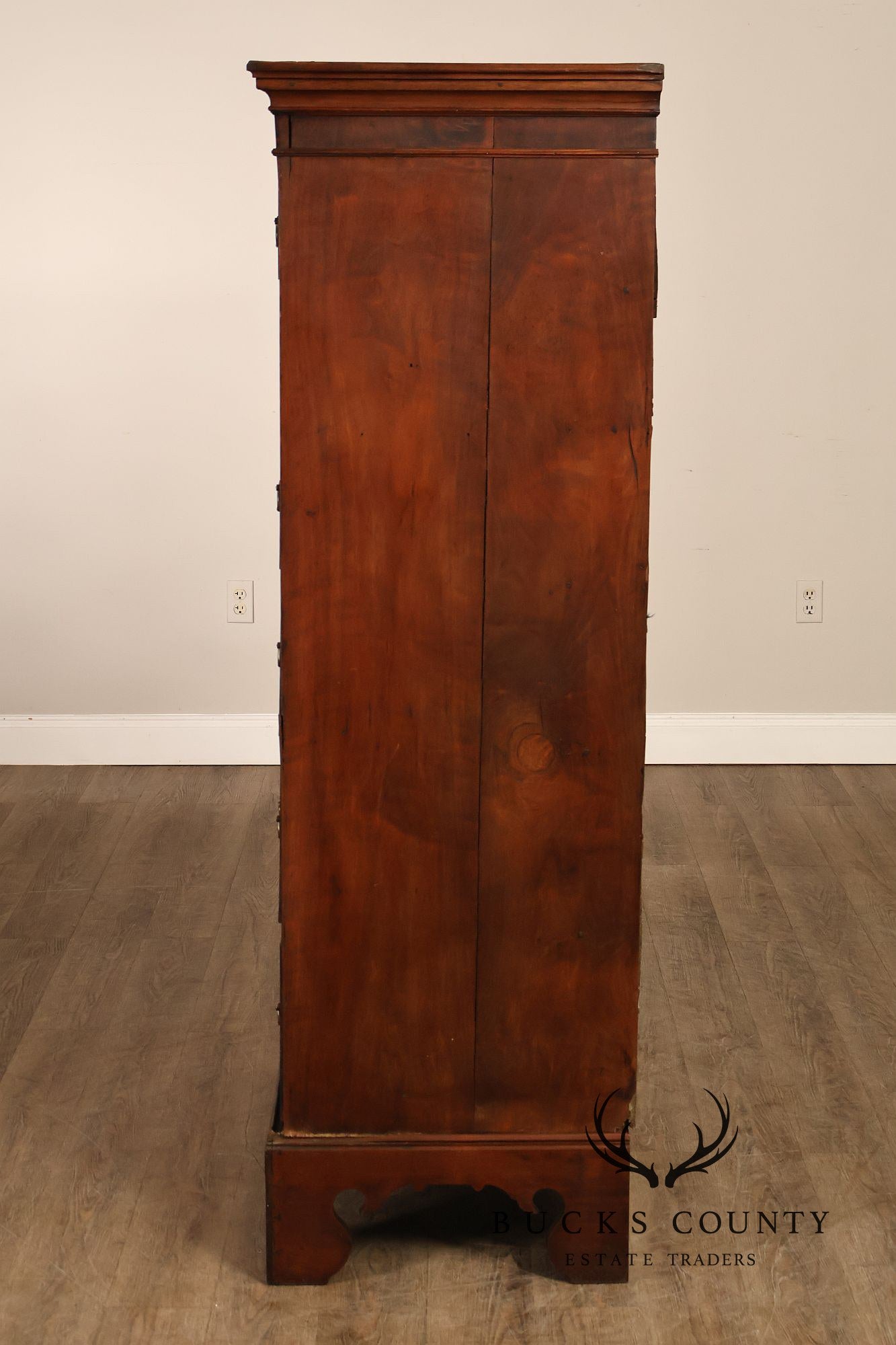 Antique 18th Century American Walnut Tall Chest Of Drawers