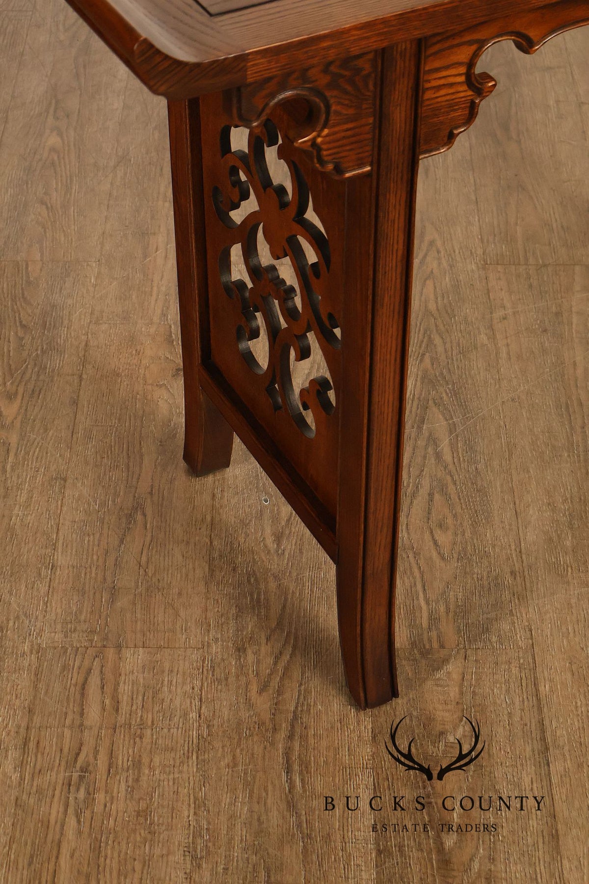 Baker Asian Style Oak Altar Console Table