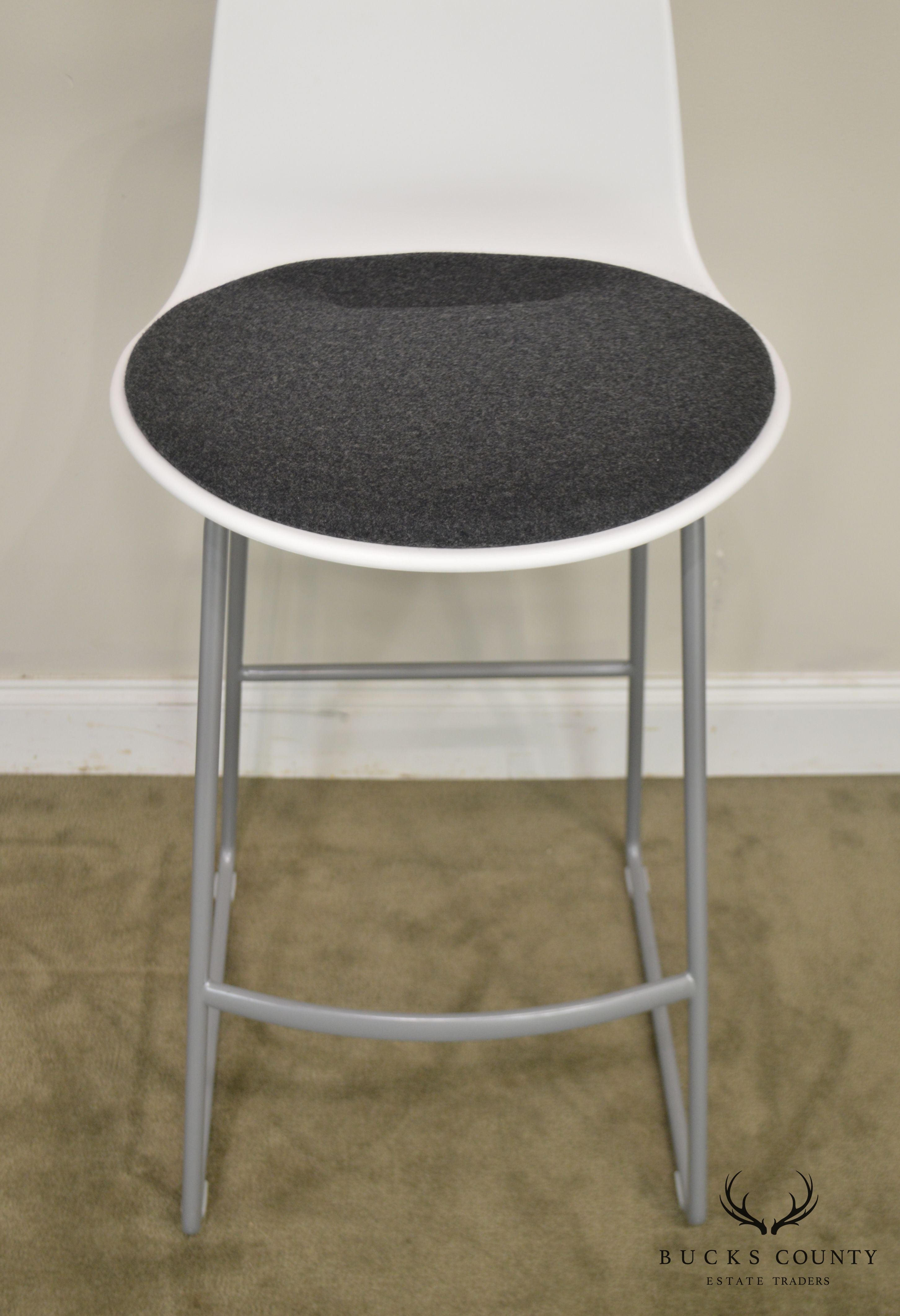 Steelcase Coalesse Enea Lottus Pair Sculpted Sled Bar Stools