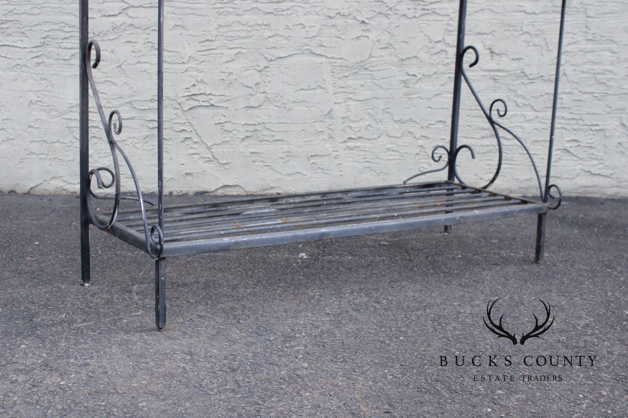 French Style Wrought Iron Three-Tier Outdoor Baker's Rack