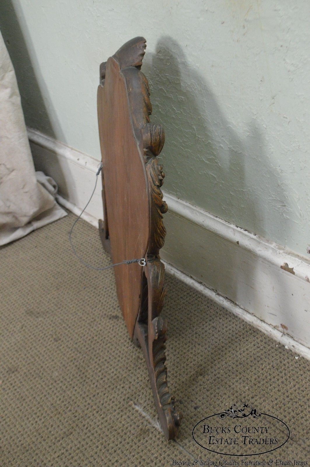 1920s Rococo Gilt Wood Carved Vanity Mirror