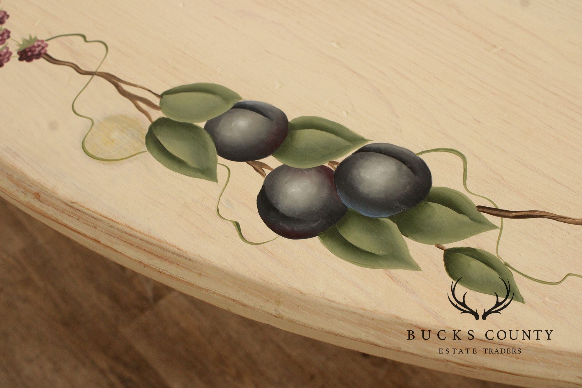 Custom Quality Hand Painted Pine Round Dining Table