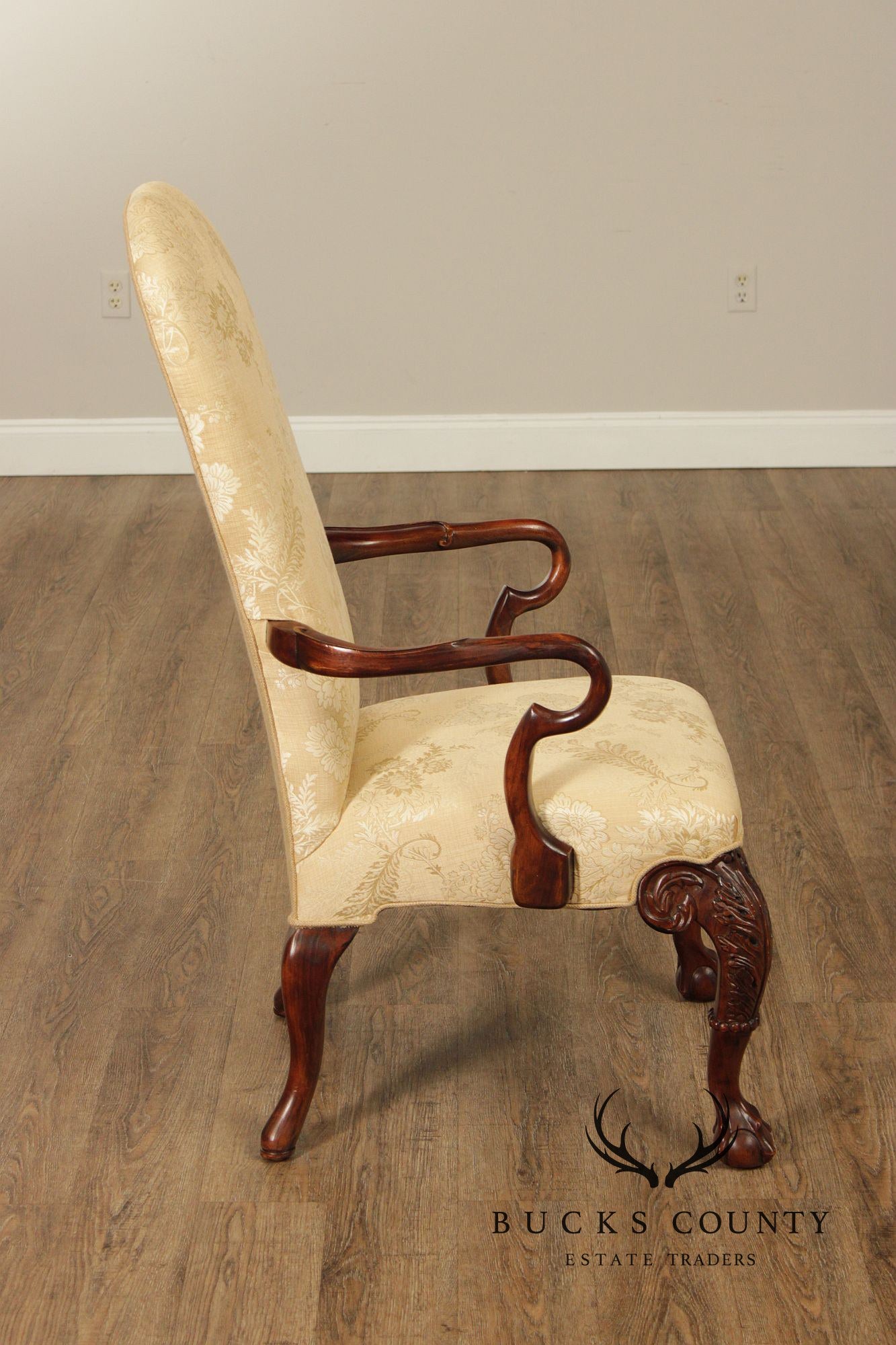 Century Furniture Georgian Style Pair of Mahogany Armchairs