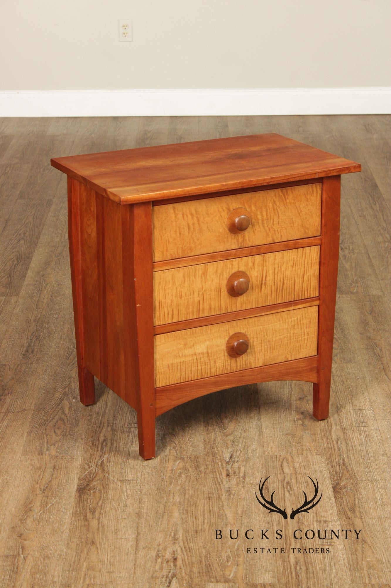 Stickley Mission Collection Harvey Ellis Cherry Three Drawer Nightstand