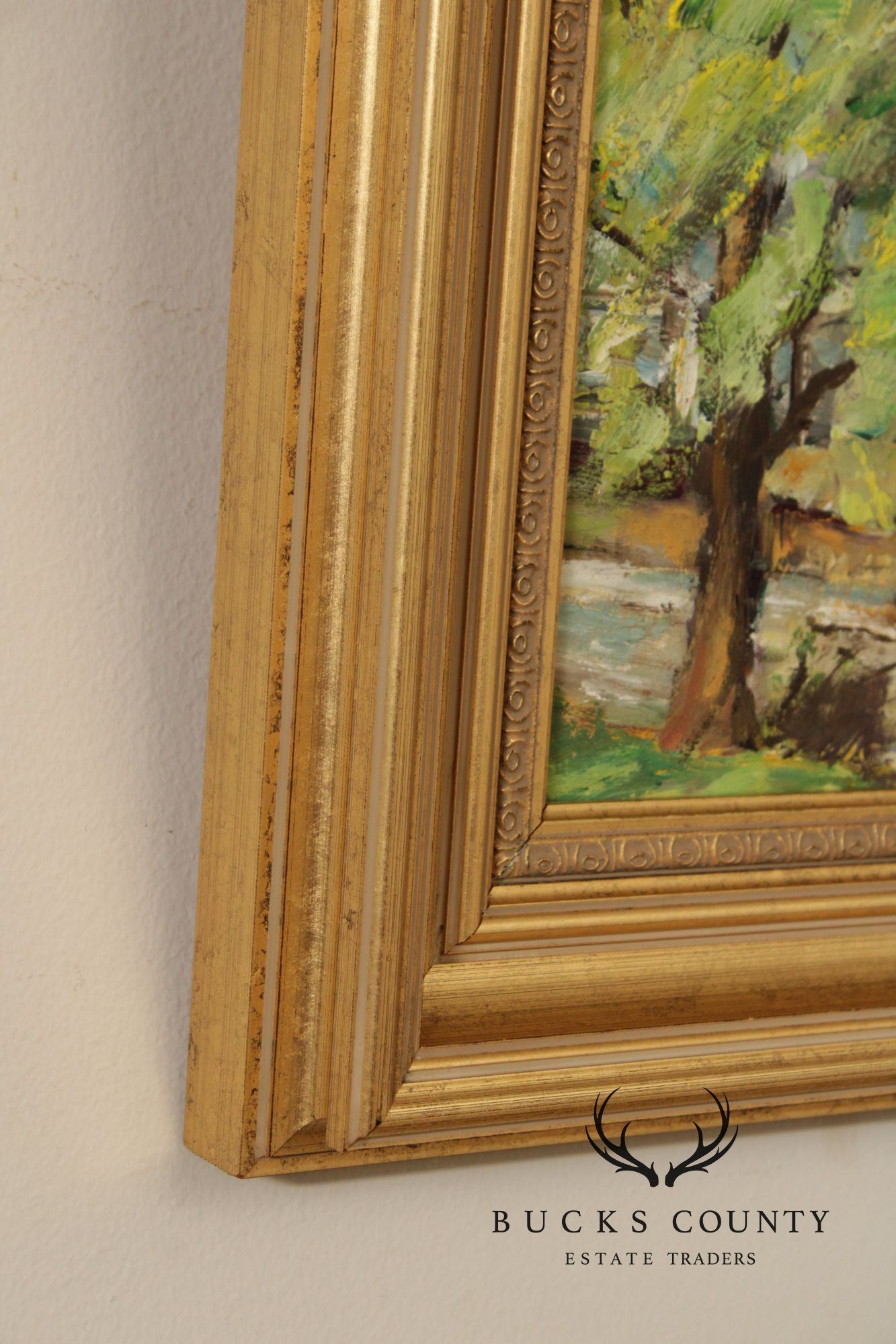 Evelyn Faherty Impressionist Style Oil Painting, 'Canal At Washington's Crossing'