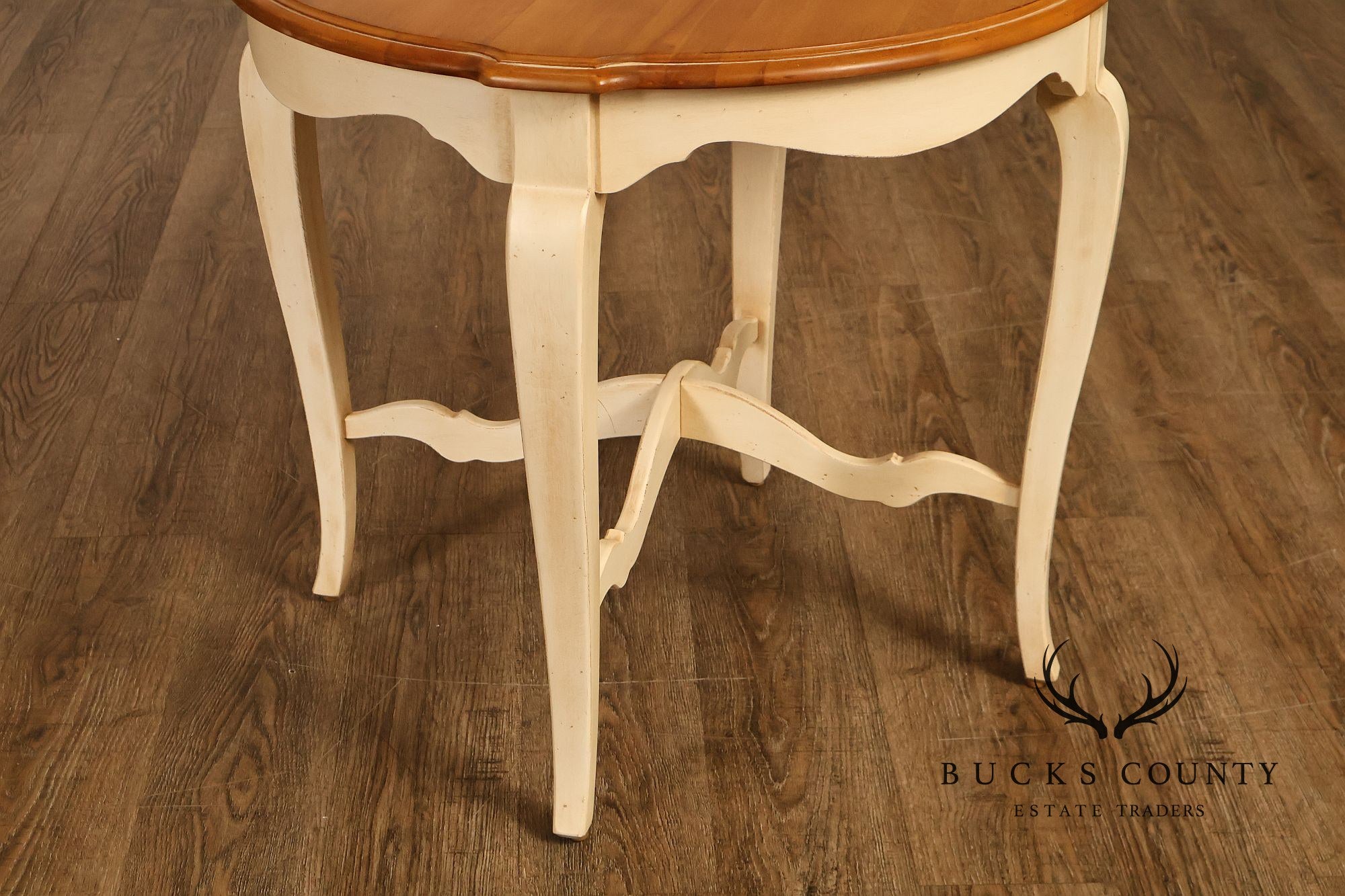 Ethan Allen 'Country French' Cream-Painted Side Table