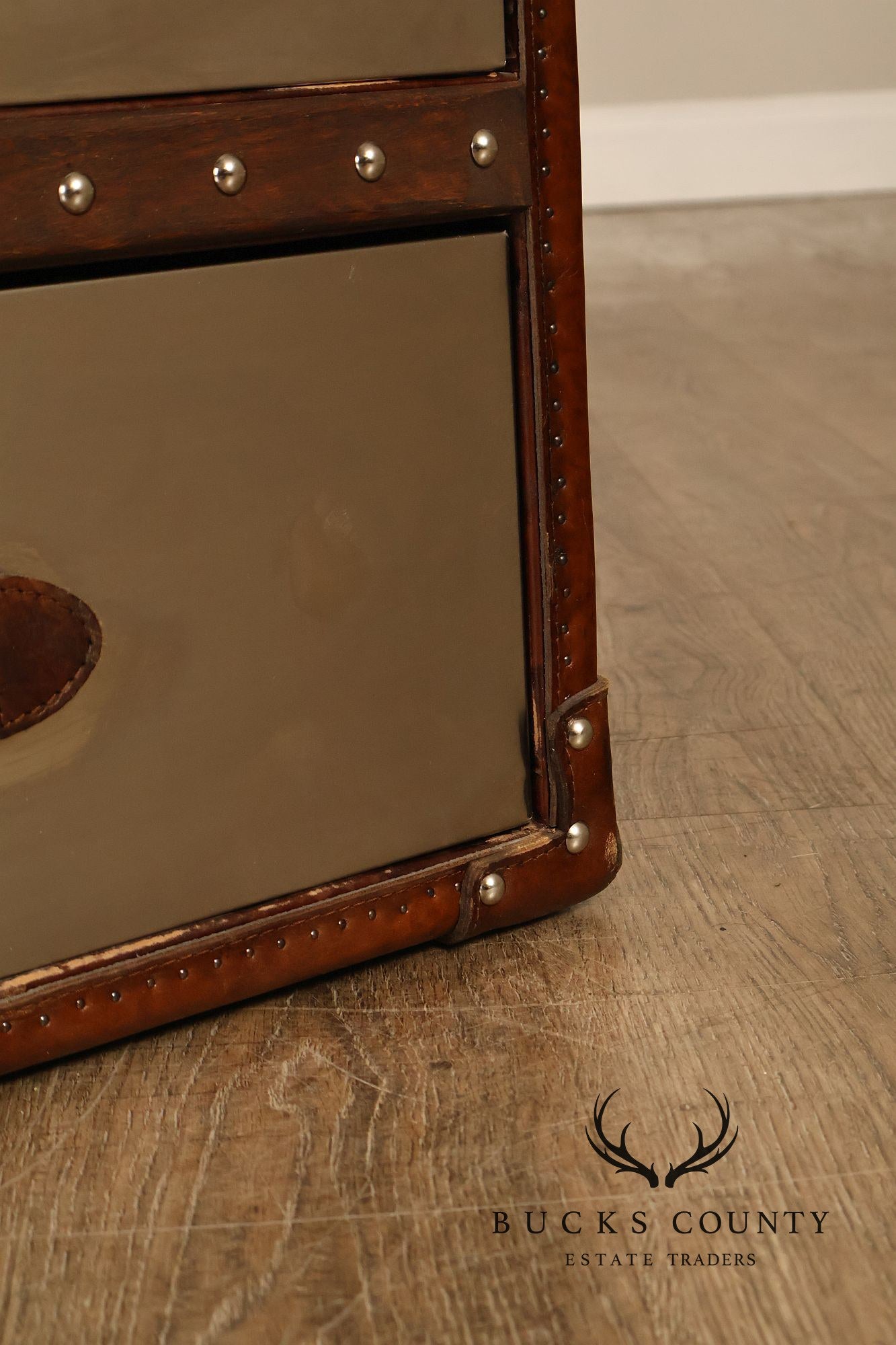 Restoration Hardware 'Mayfair' Steel and Leather Chest of Drawers