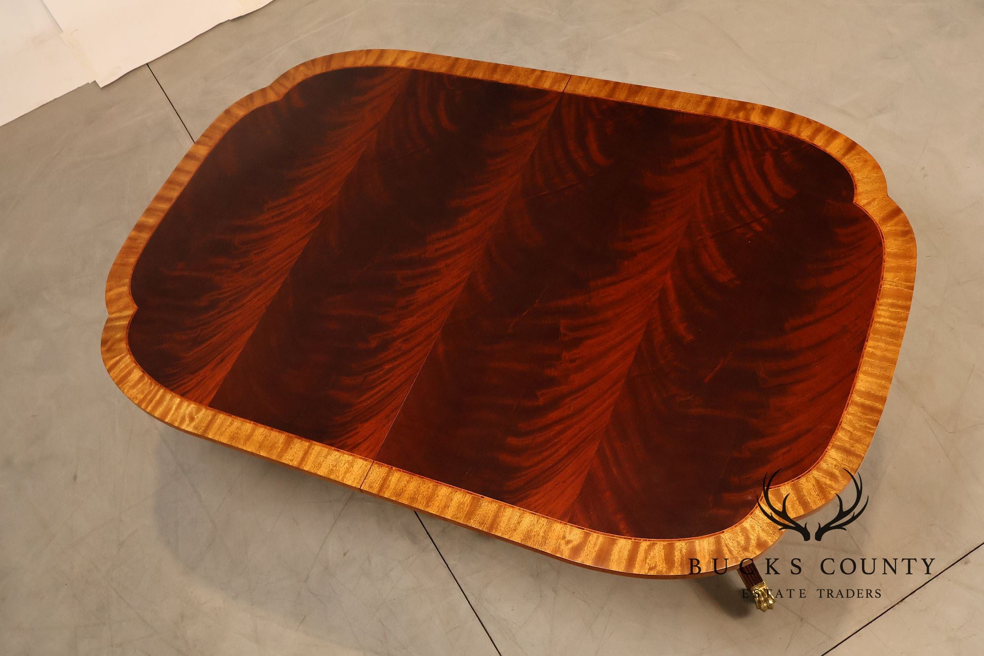 Councill Furniture Banded Mahogany Double Pedestal Dining Table