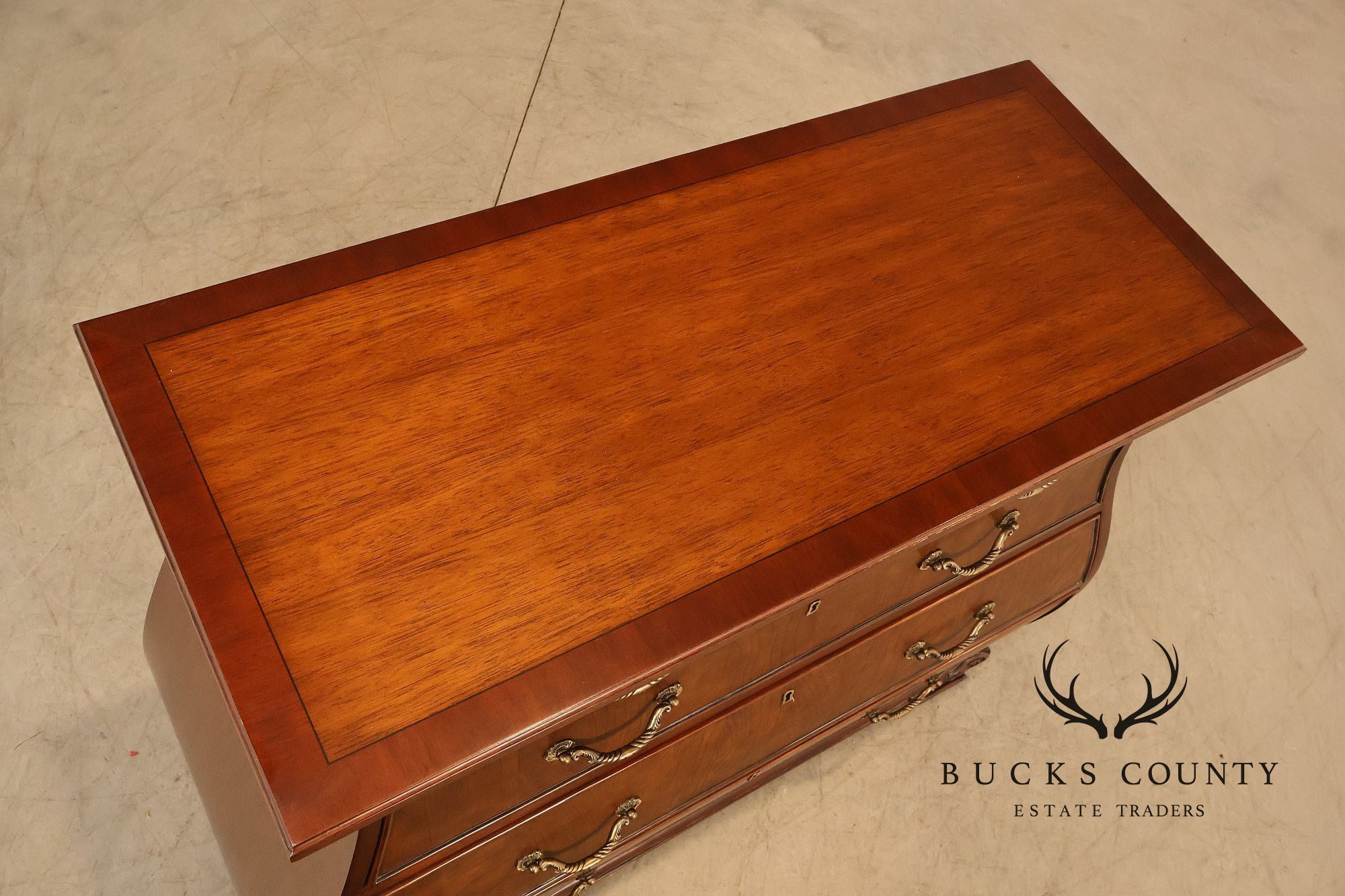 Ethan Allen Townhouse Collection Burlwood Bombe Chest