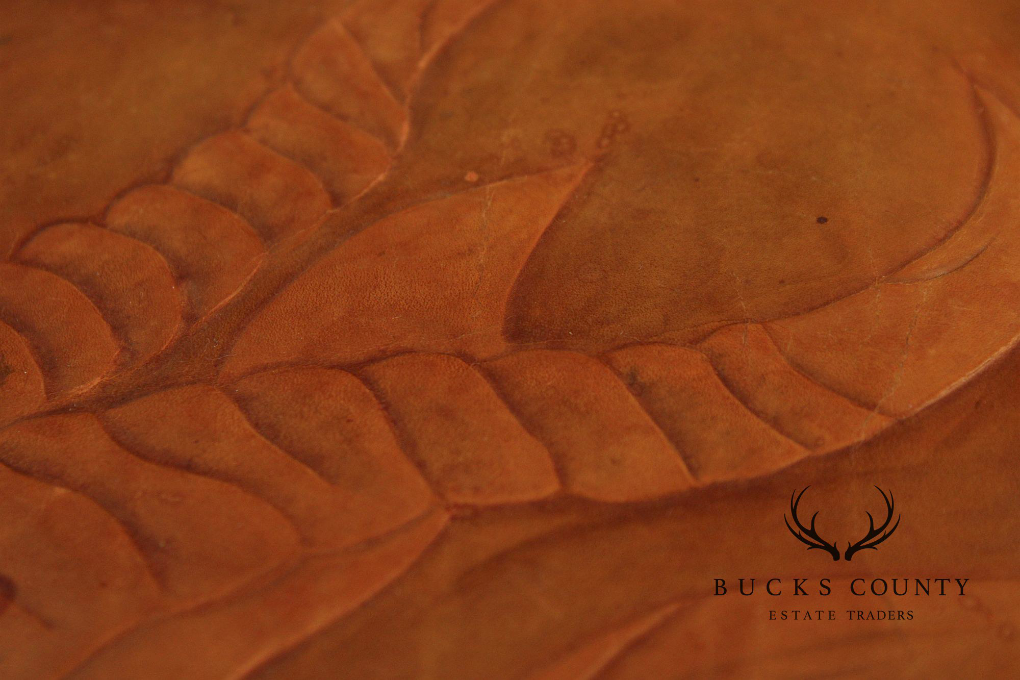 Arts & Crafts Leather Seat Oak Stool