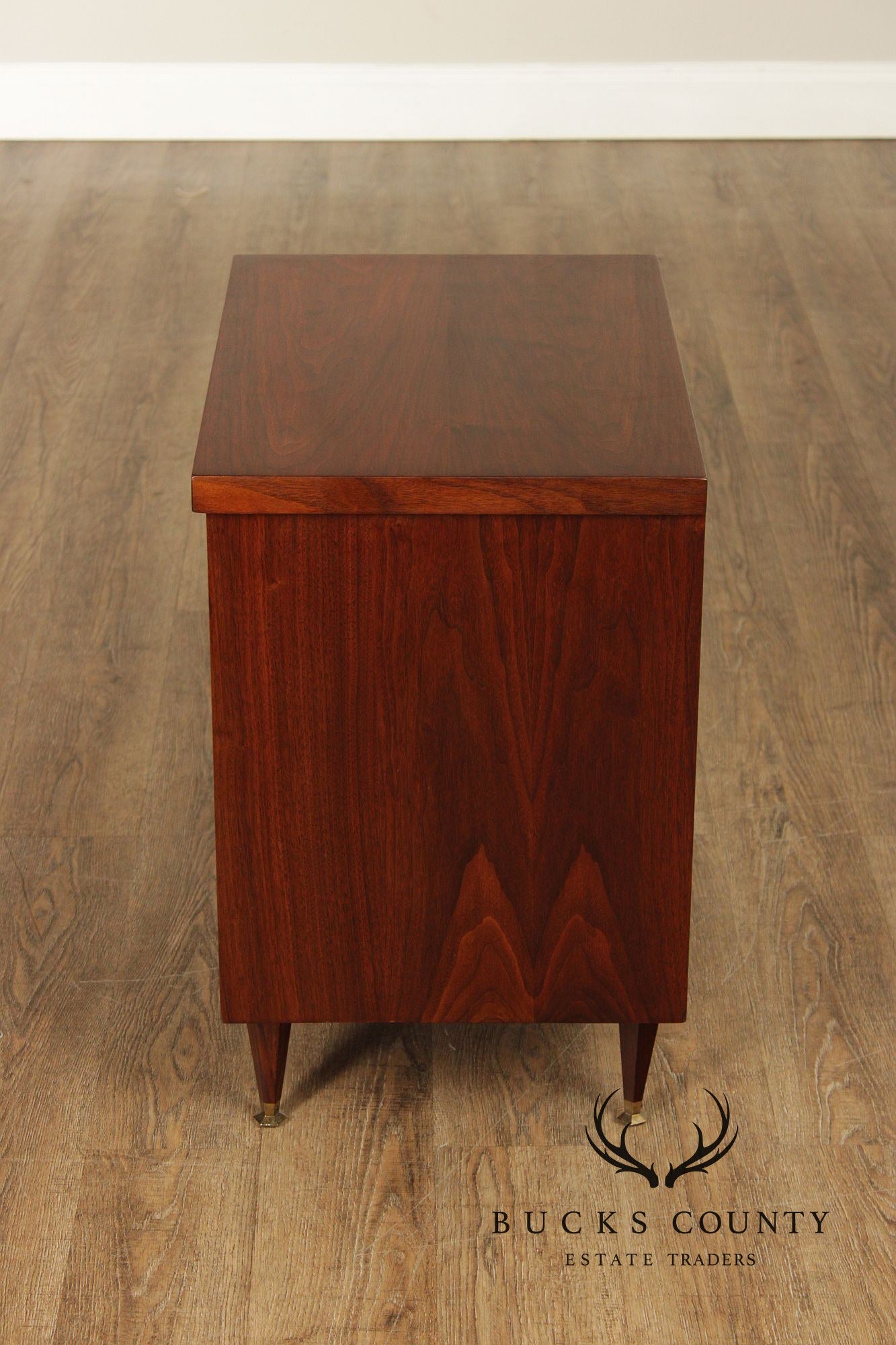 Mid Century Modern Pair of Walnut Nightstands