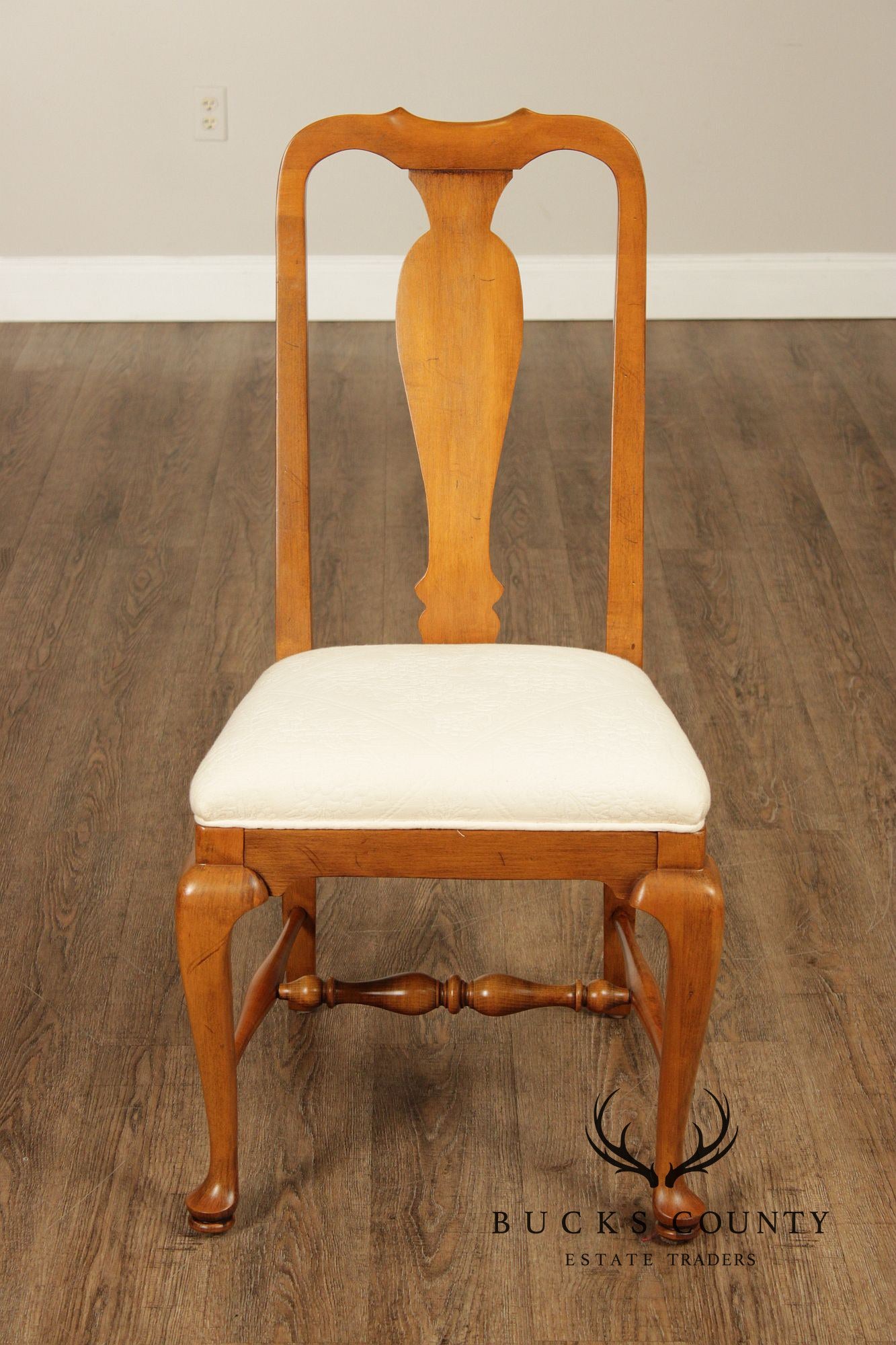 Ethan Allen 1776 Collection Set Of 6 Queen Anne Style Maple Dining Chairs
