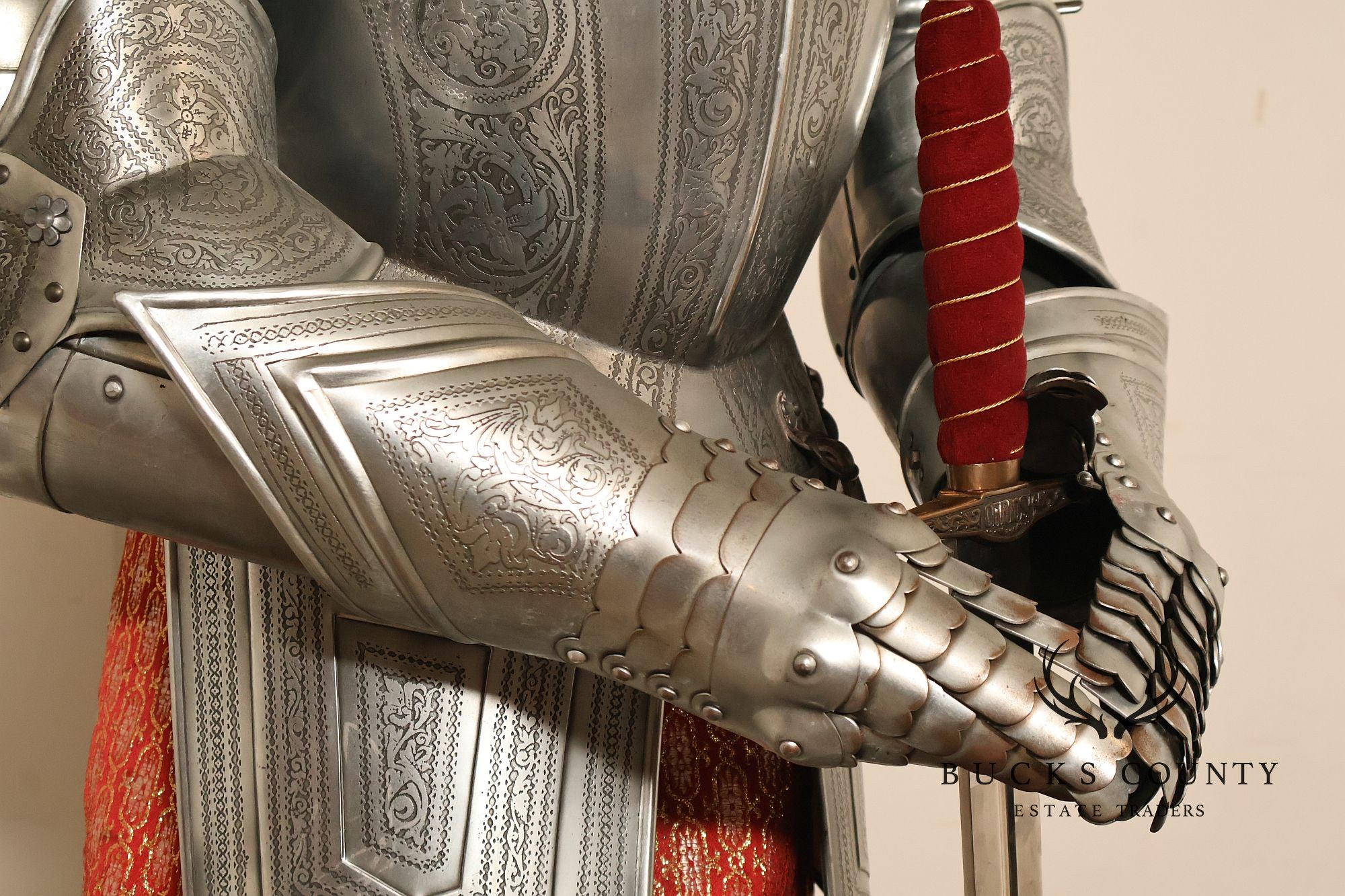 Marto Toledo Spanish Engraved Full Suit of Armor with Sword